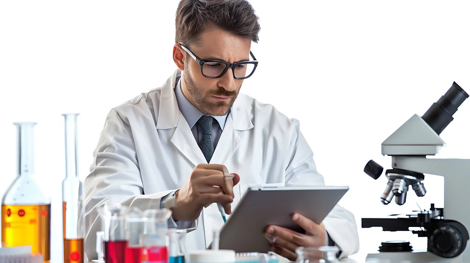 Laboratory Scientist Using Tablet — free download from Dotvec