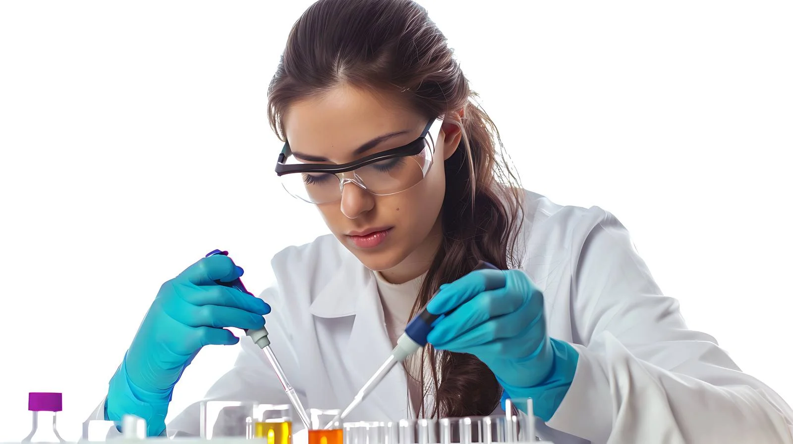 Scientist Pipetting in Isolated Laboratory Setting — free download from Dotvec