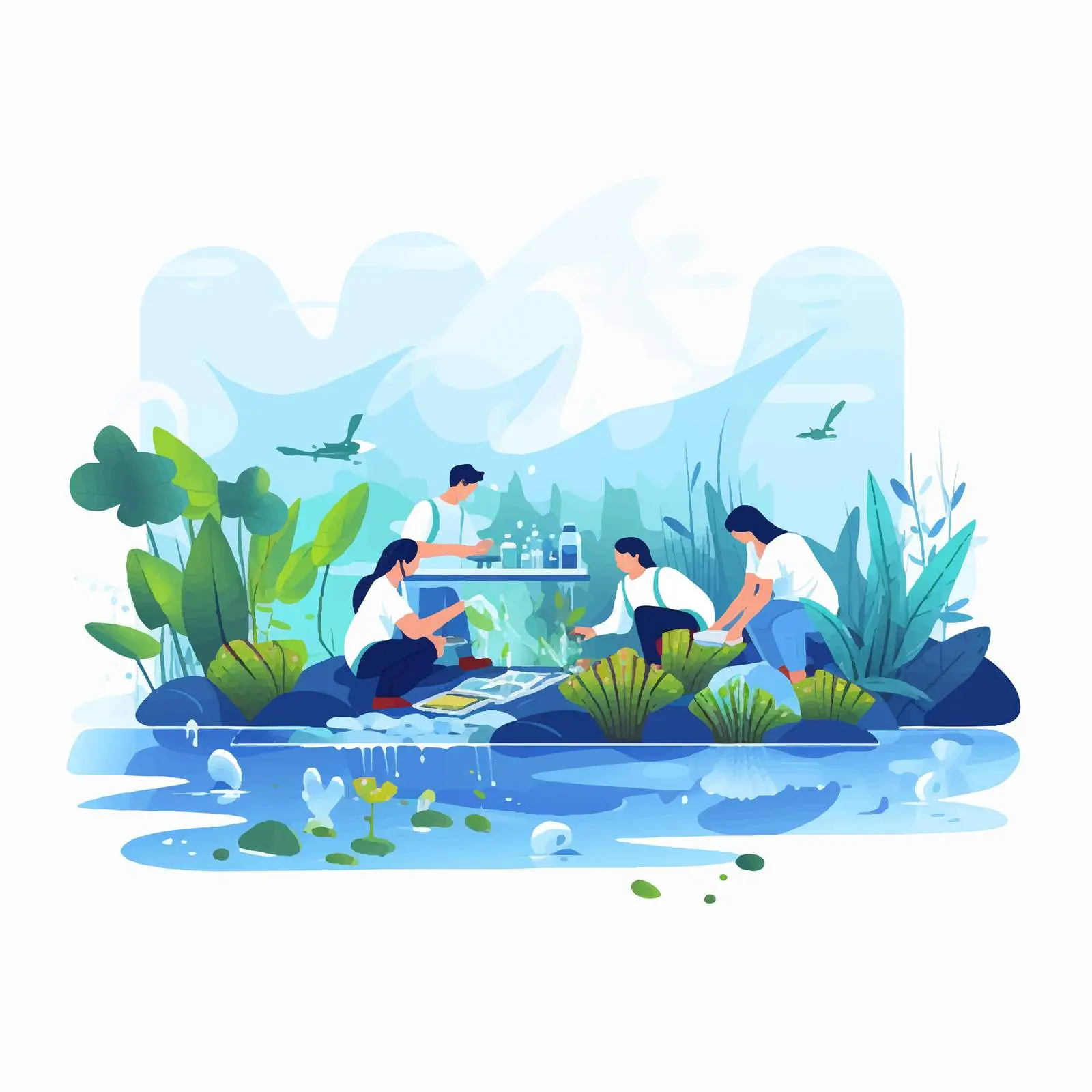 Scientists Collecting Water Samples in Nature – free resource management image from Dotvec