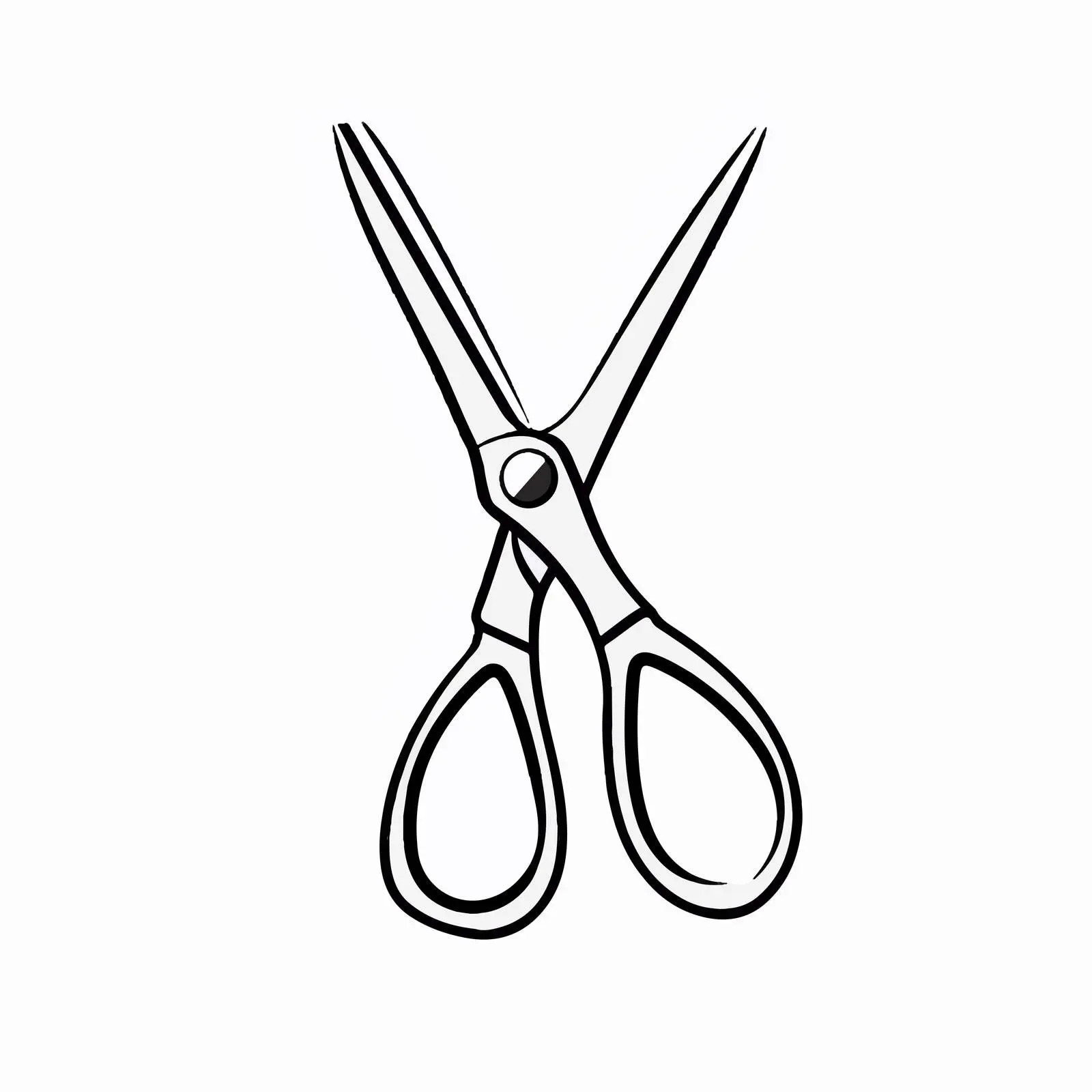 Cartoon Scissors Outline Vector Illustration — free download from Dotvec