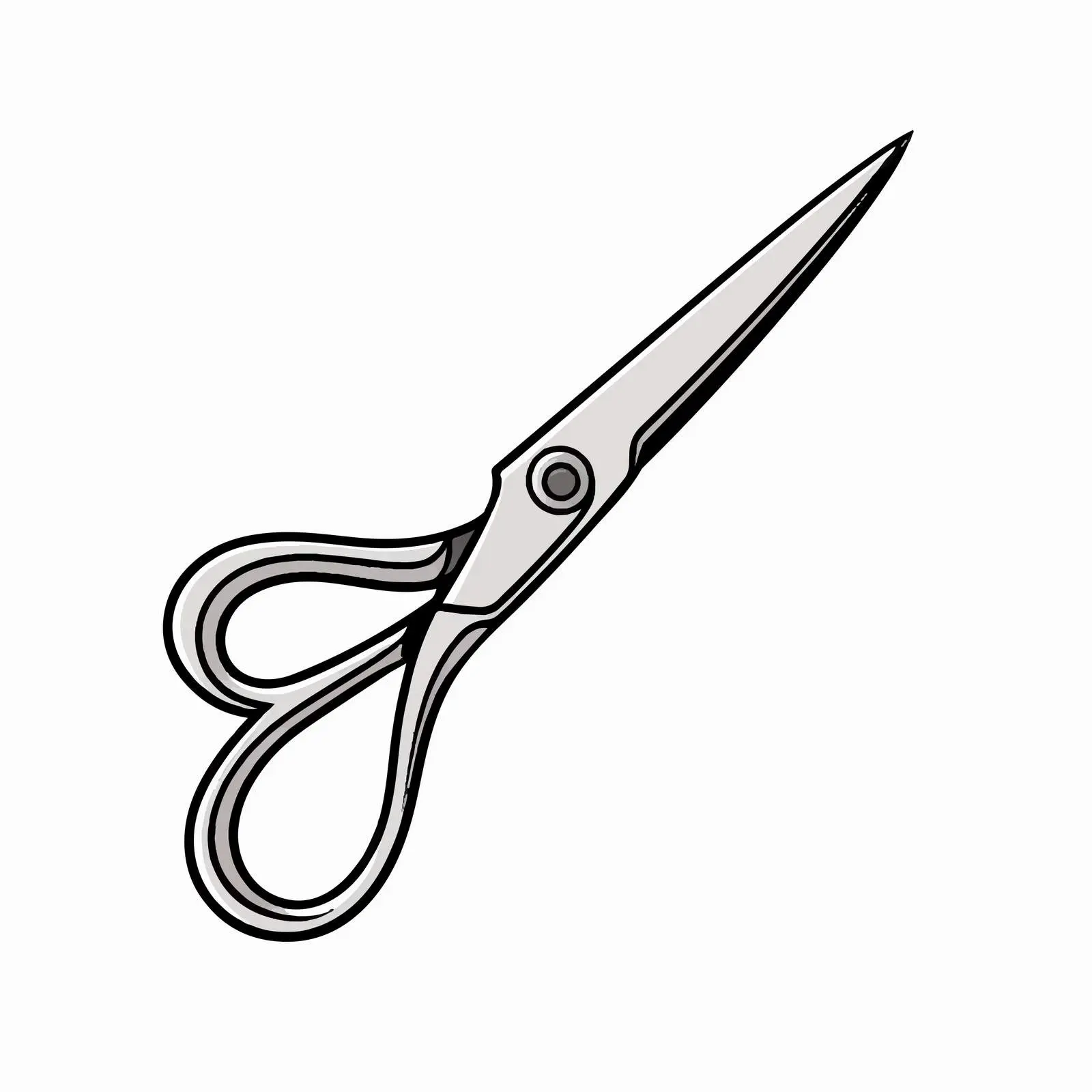 Cartoon Scissors Line Vector Illustration – free vector shapes image from Dotvec