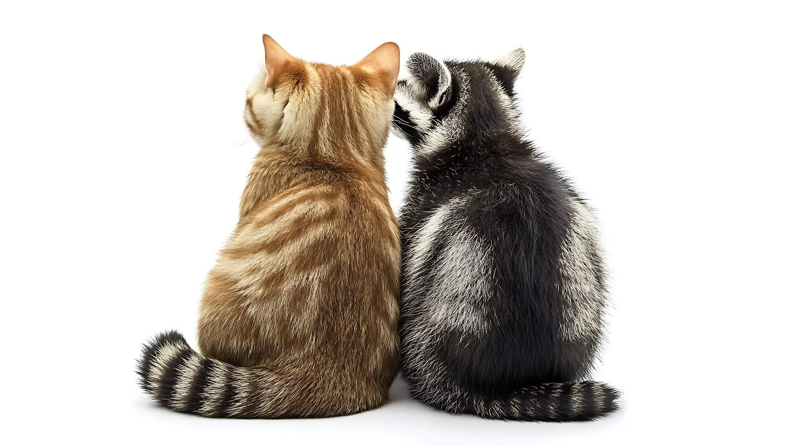 Scottish Fold Cat and Raccoon Together – free mammals image from Dotvec