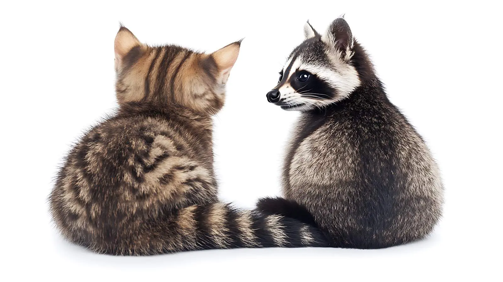 Scottish Fold Cat and Raccoon Together — free download from Dotvec