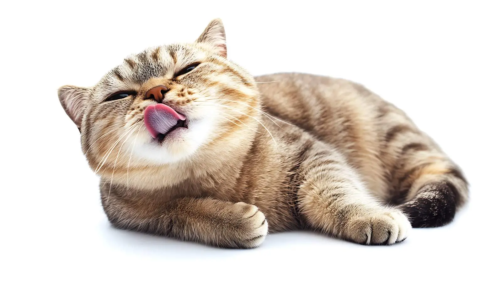 Scottish Straight Cat Grooming on White Background — free download from Dotvec