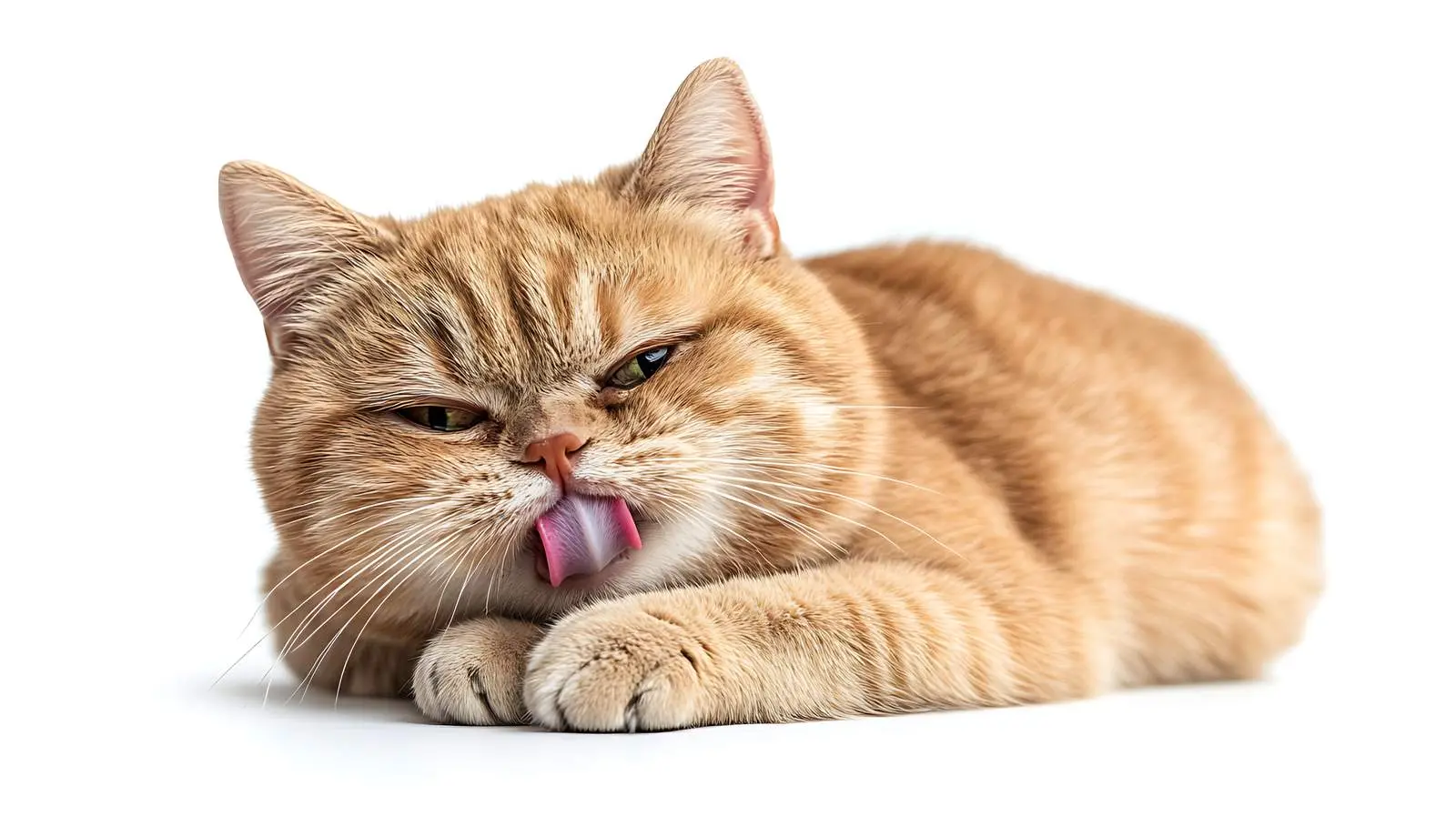 Scottish Straight Cat Grooming on White Background — free download from Dotvec