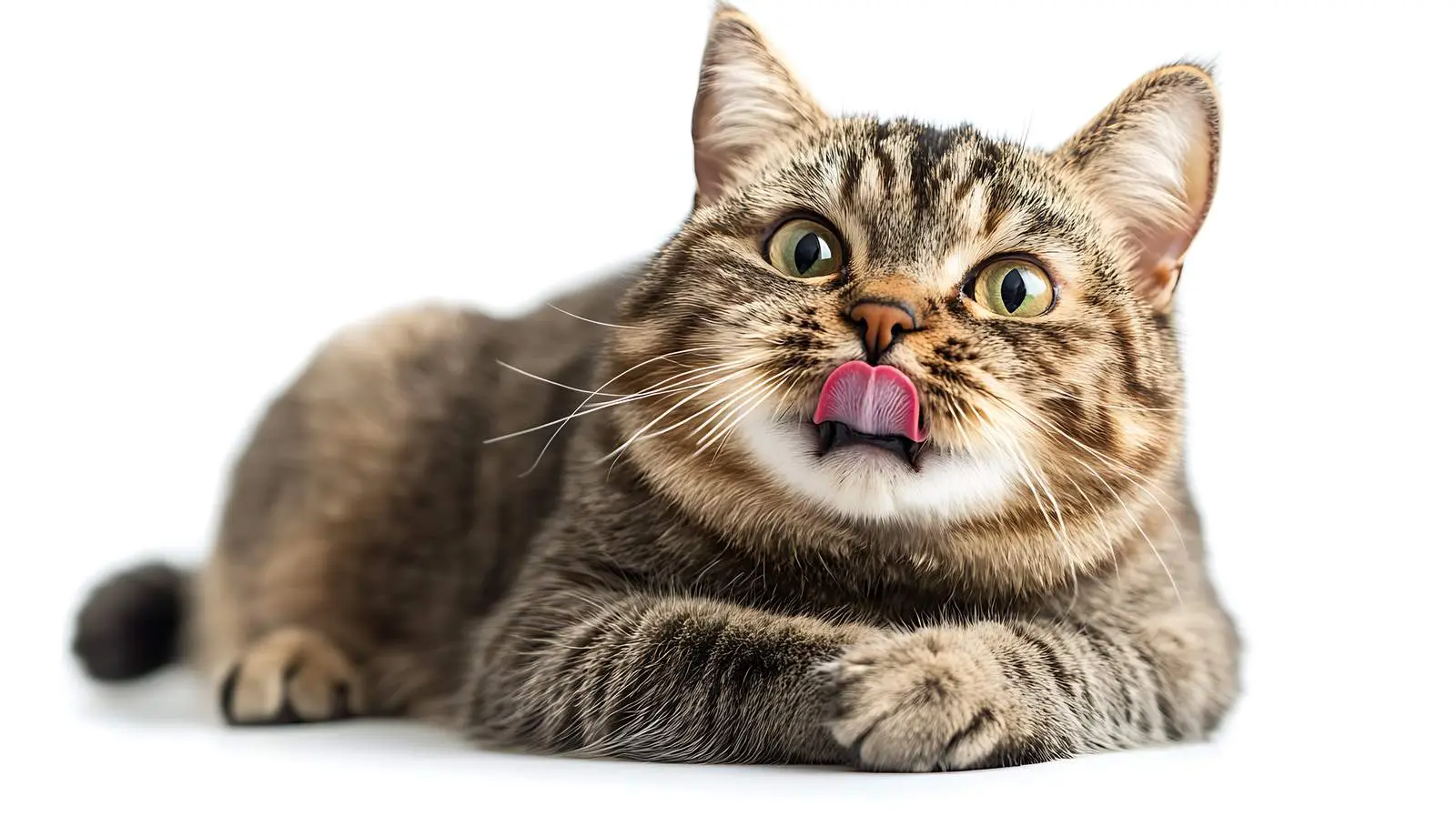 Scottish Straight Cat Grooming on White Background – free curious cat image from Dotvec