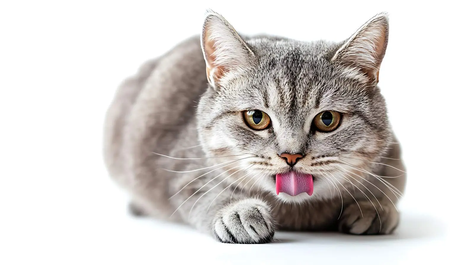 Scottish Straight Cat Grooming on White Background — free download from Dotvec