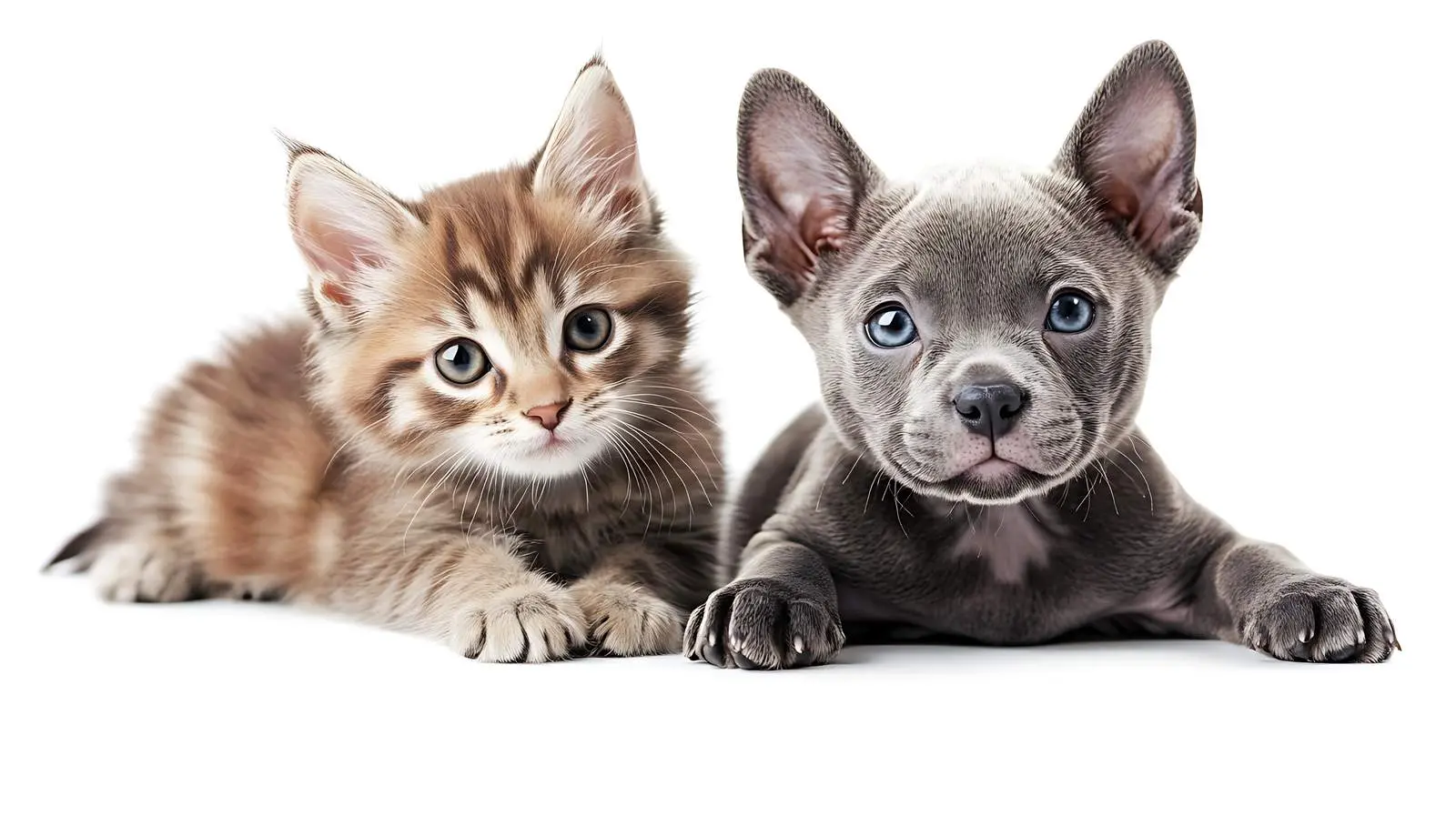 Scottish Straight Kitten and Pitbull Puppy Together — free download from Dotvec