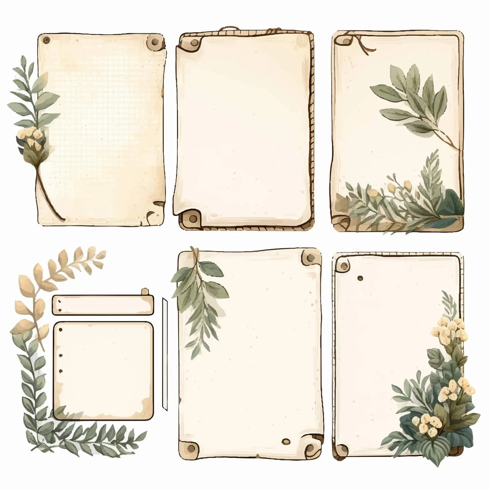 Blank Burned Paper Scrapbook Embellishments — free download from Dotvec