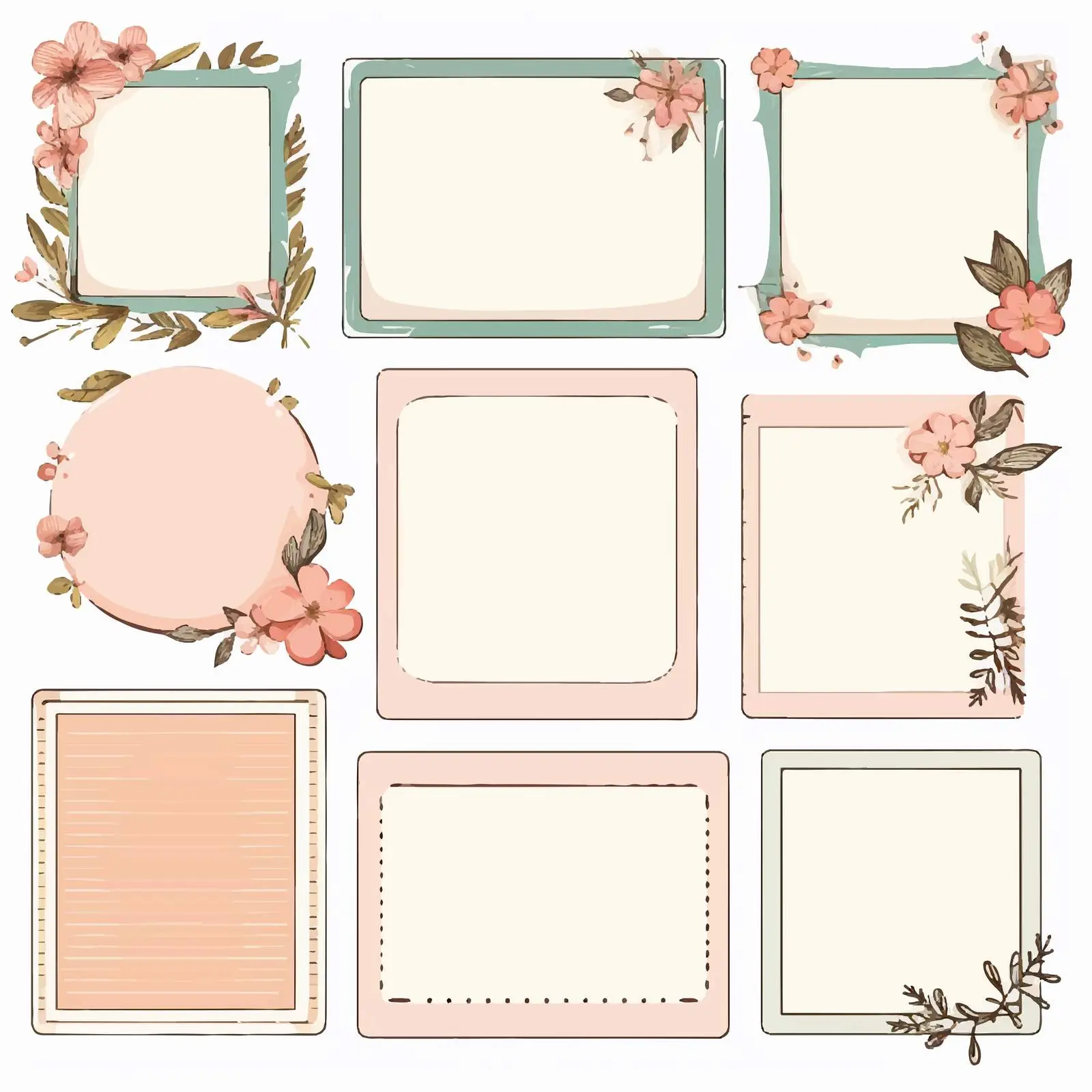 Blank Junk Journal Card for Scrapbook Embellishments — free download from Dotvec