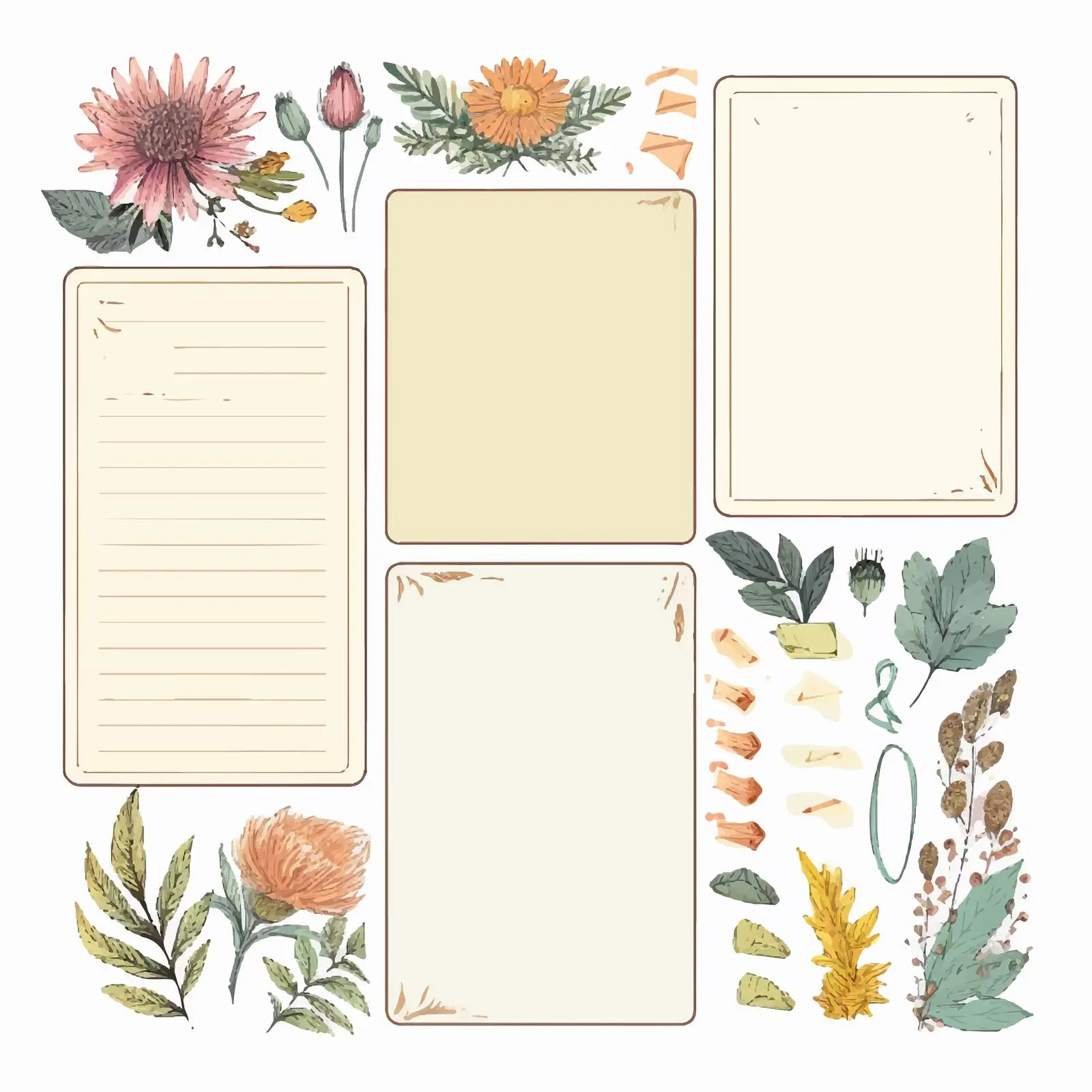 Blank Paper Junk Journal Card Design – free journal card image from Dotvec