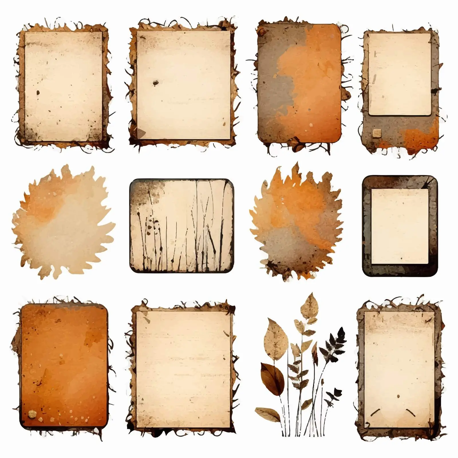 Blank Burned Paper Scrapbook Embellishments Design — free download from Dotvec
