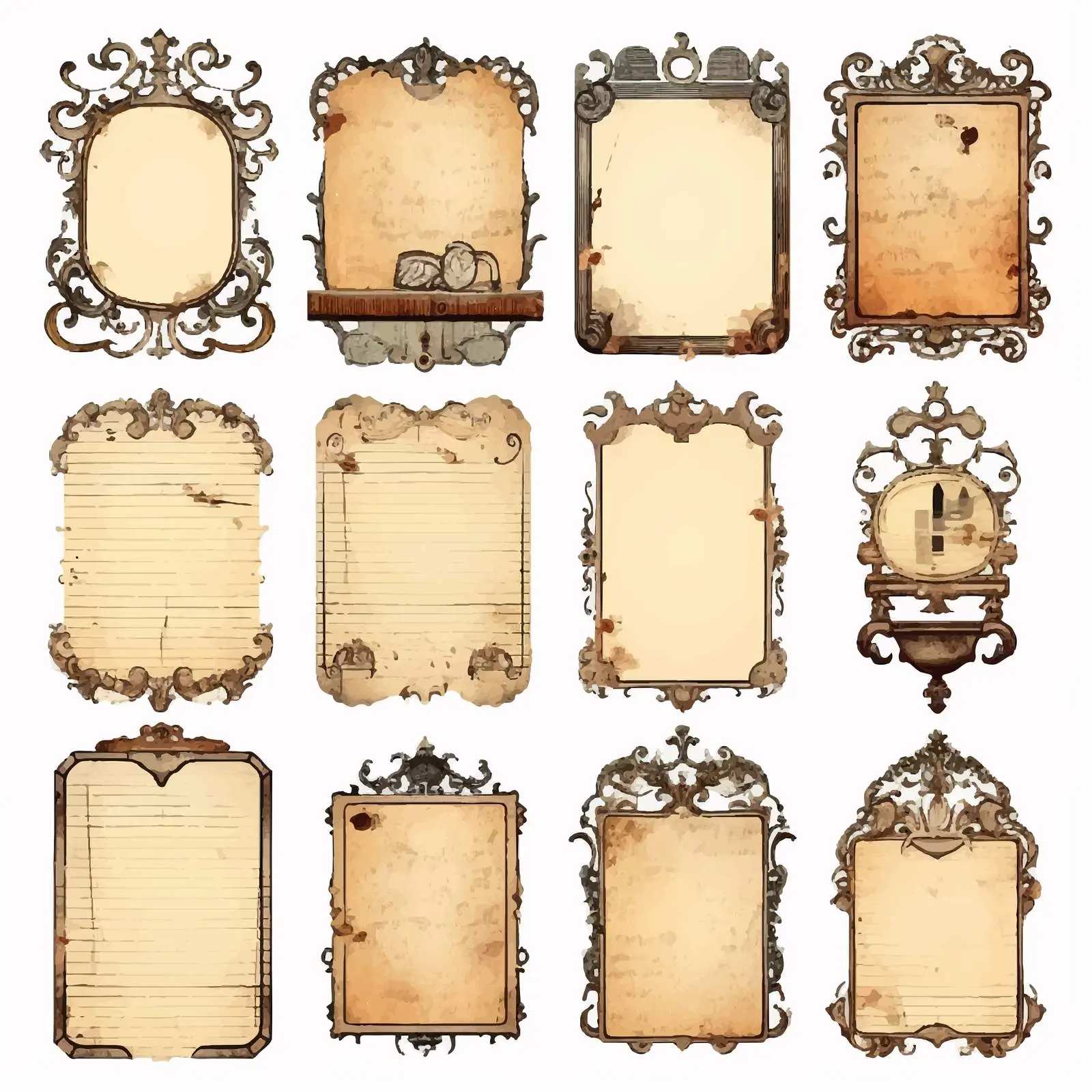 Blank Burned Paper for Scrapbook Embellishments — free download from Dotvec