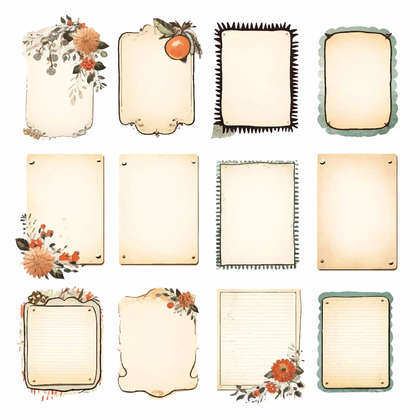 Blank Burned Paper Scrapbook Embellishments Design — free download from Dotvec
