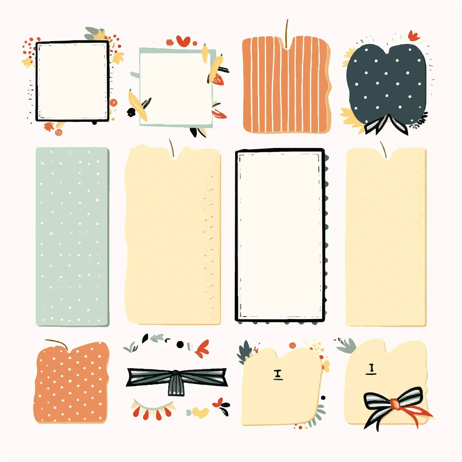 Blank Scrapbook Embellishments and Design Paper — free download from Dotvec