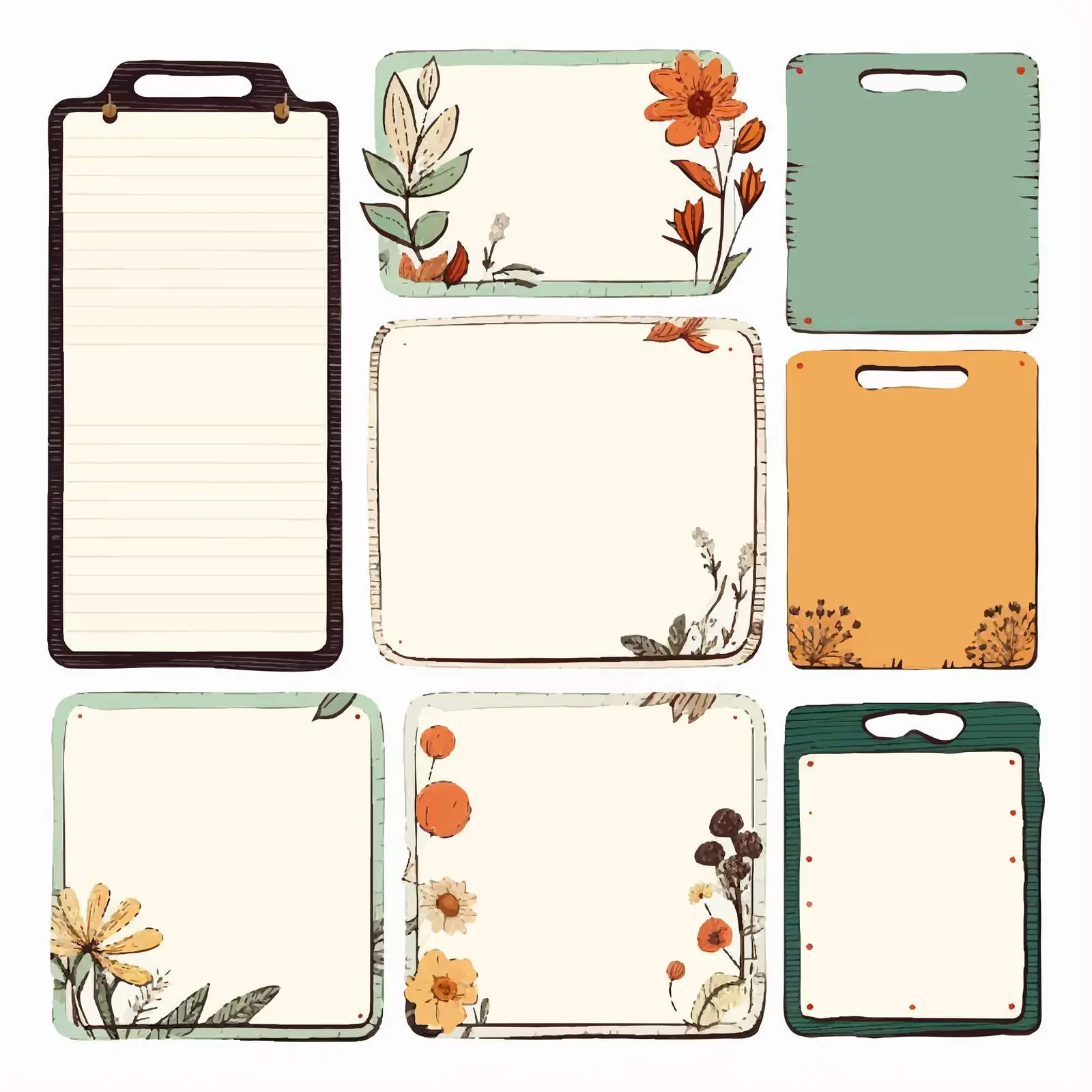 Blank Scrapbook Embellishments for Design Projects — free download from Dotvec