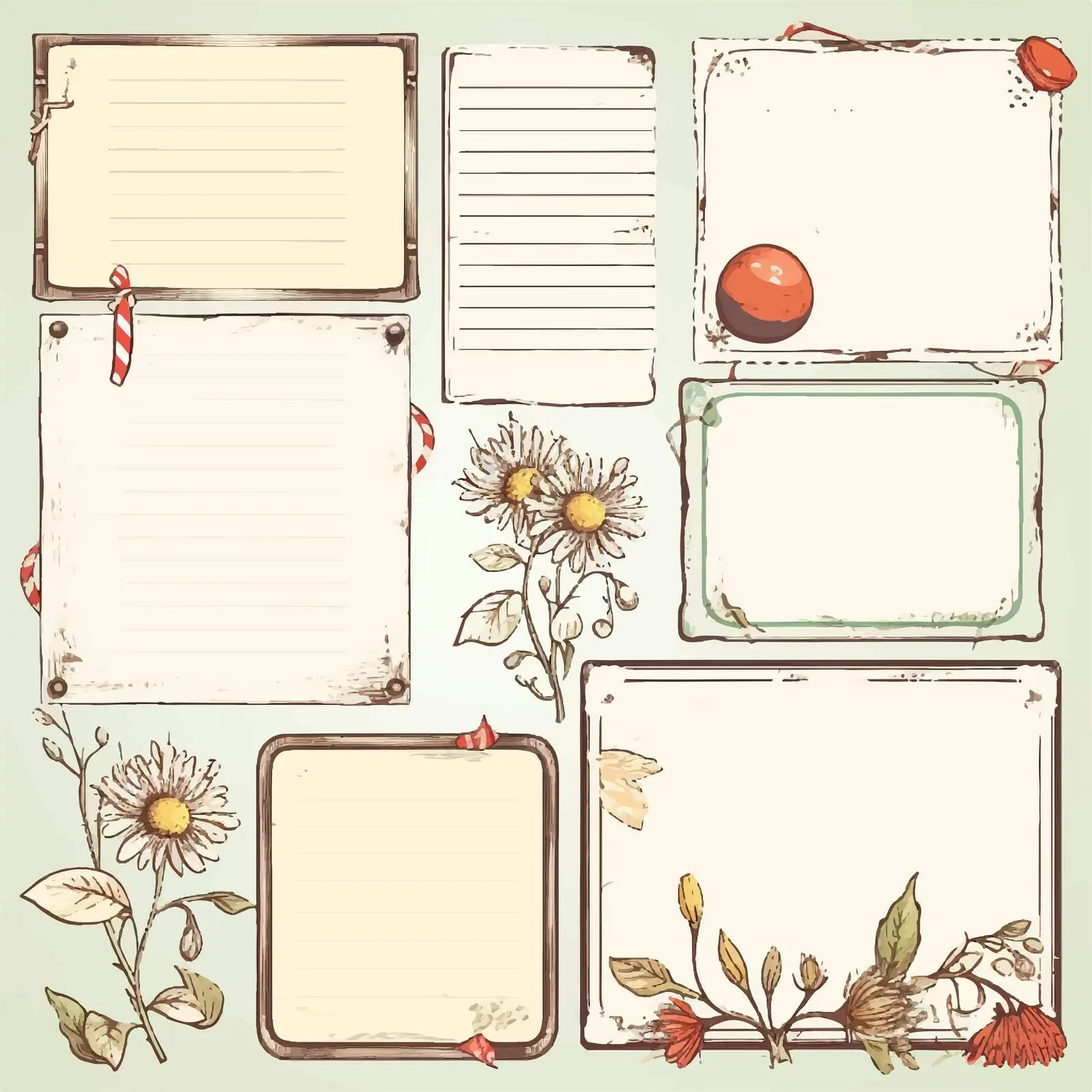 Blank Scrapbook Embellishments Design for Journals — free download from Dotvec