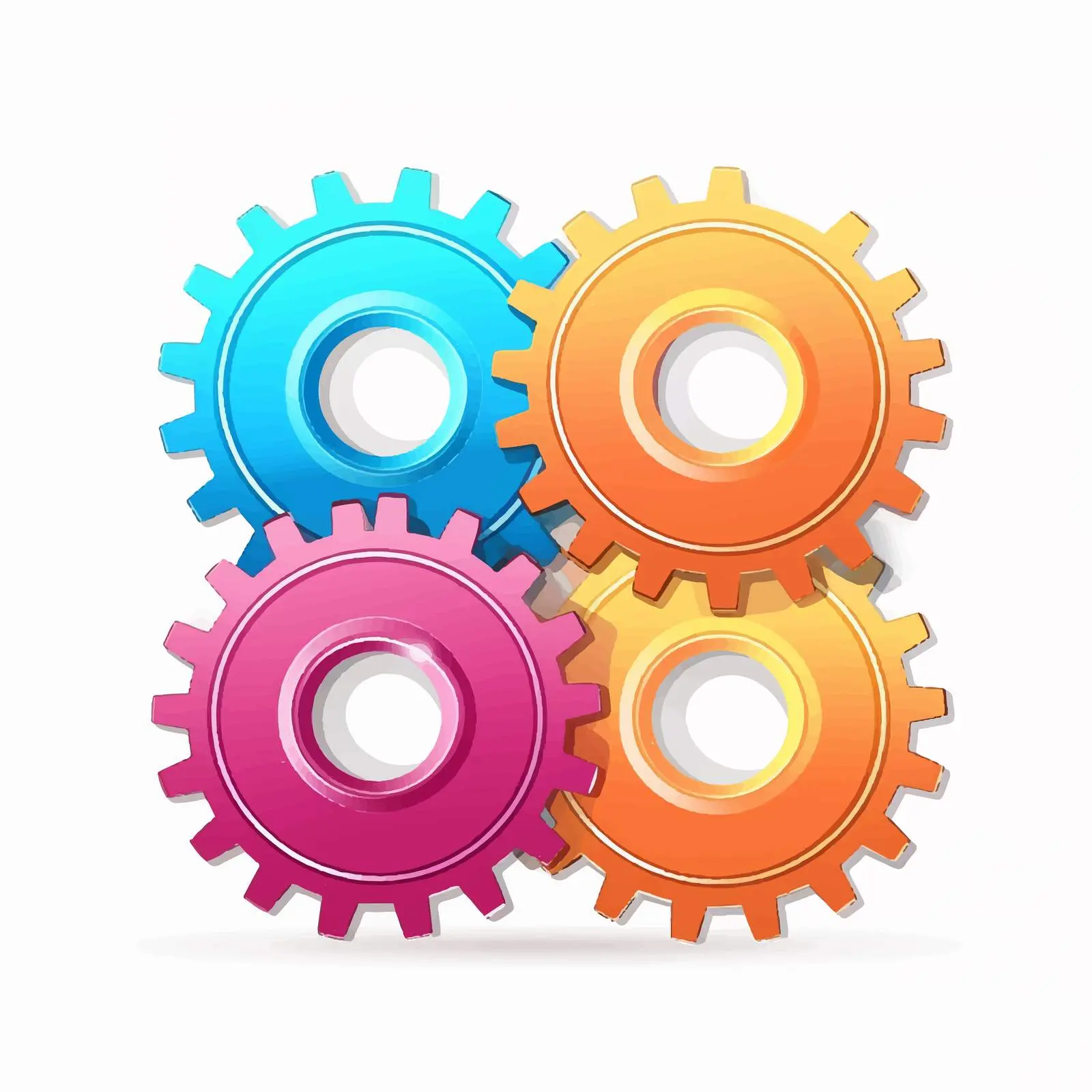 Cartoon System Gears Vector Illustration — free download from Dotvec
