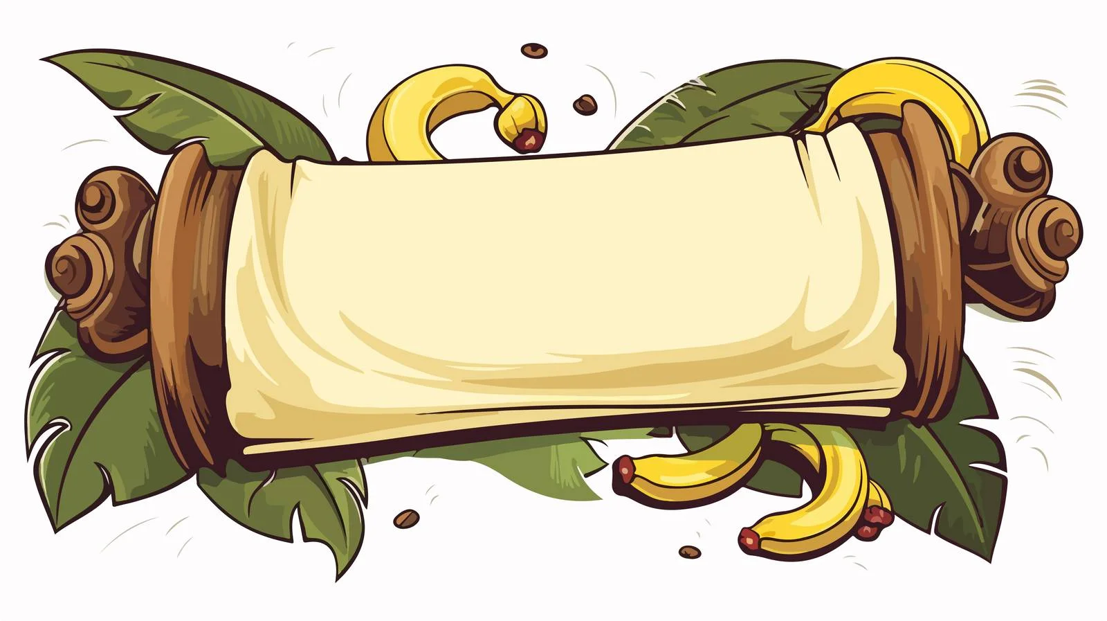 Tattoo Style Banana Scroll Banner Vector — free download from Dotvec