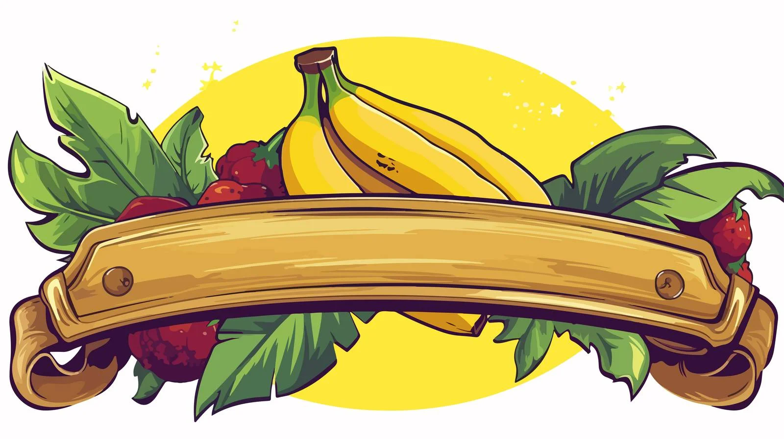 Tattoo Style Banana Scroll Banner — free download from Dotvec