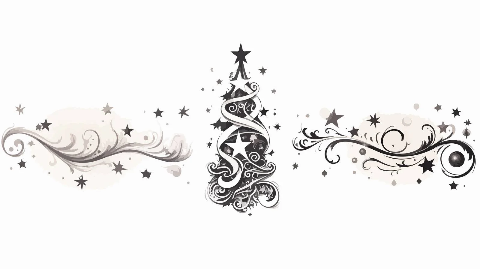 Tattoo Christmas Tree Scroll Banner — free download from Dotvec