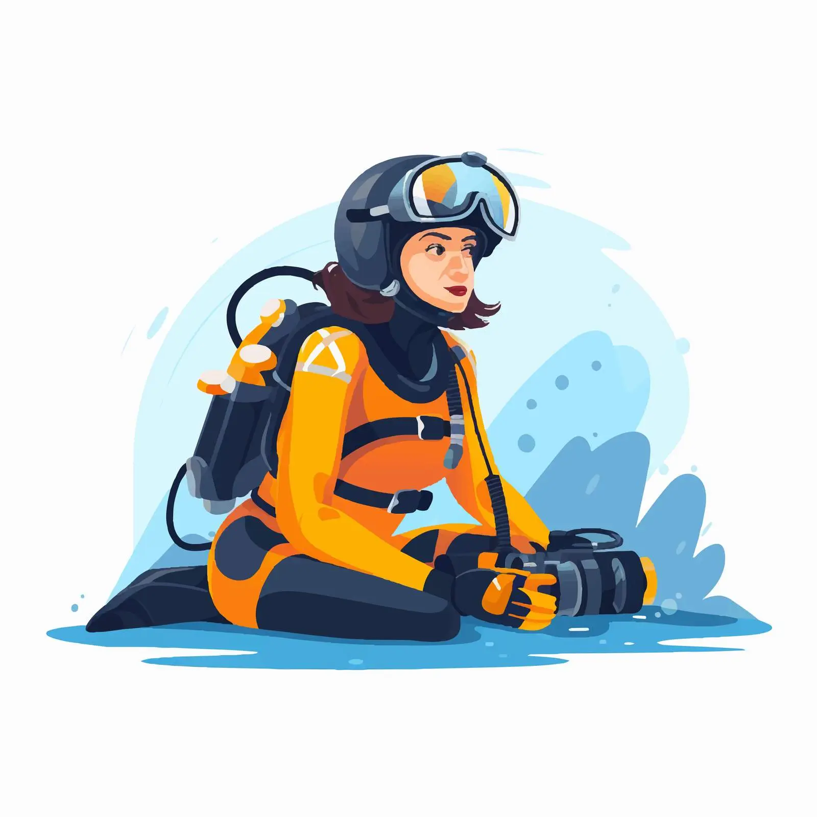 Female Diver Enjoying Scuba Diving Hobby — free download from Dotvec
