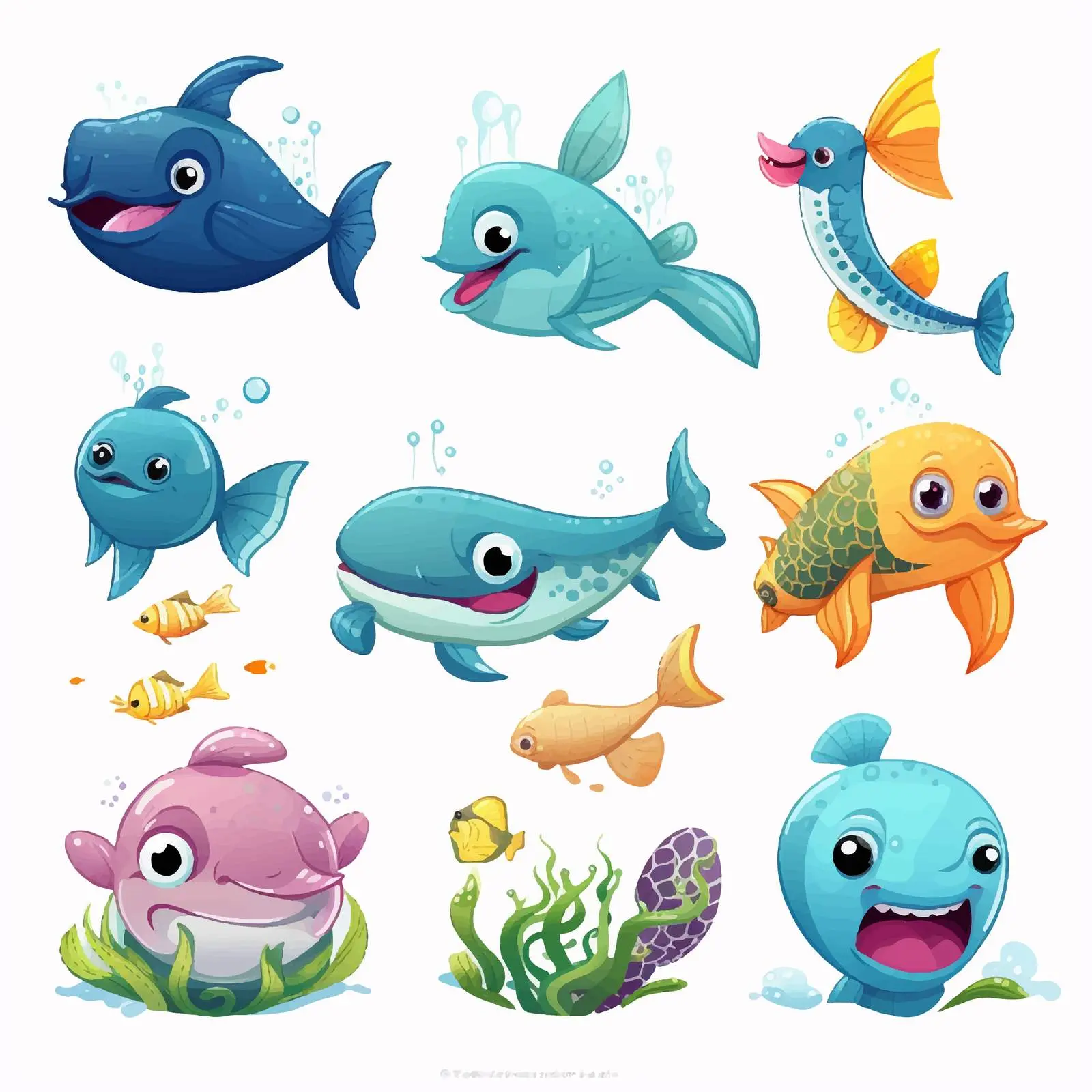 Cartoon Sea Animals Vector Collection – free octopus image from Dotvec