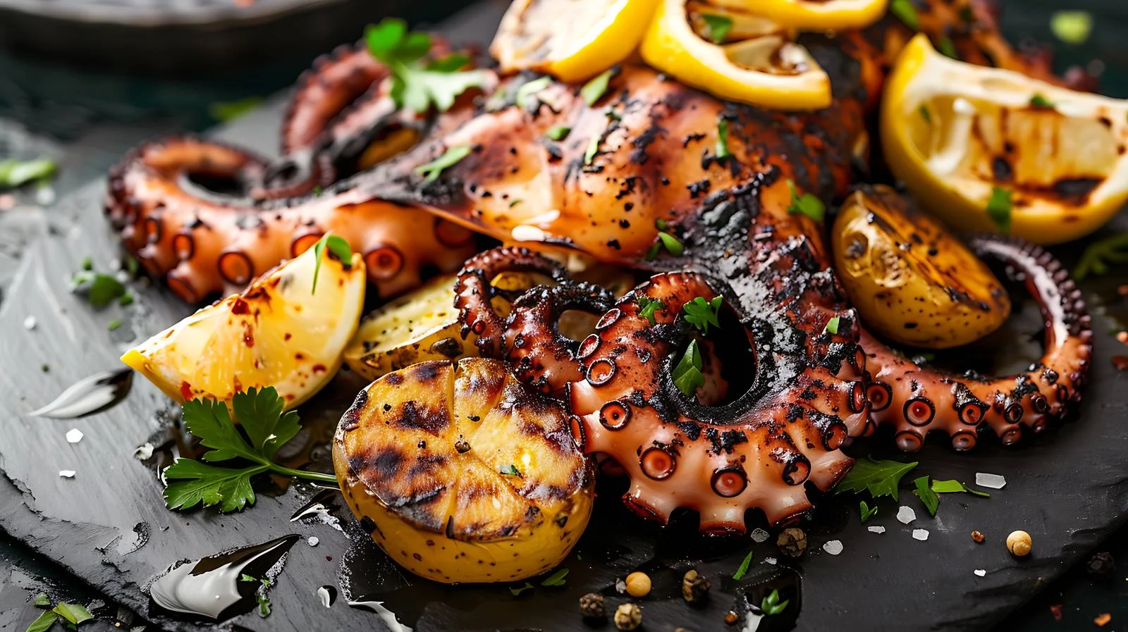 Grilled Octopus and Potato Delicacy — free download from Dotvec