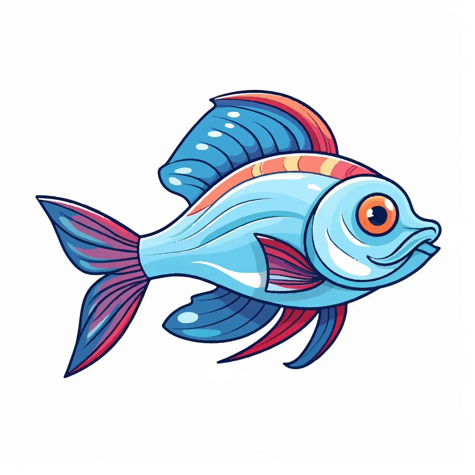 Cartoon Sea Fish Emblem Vector Illustration — free download from Dotvec