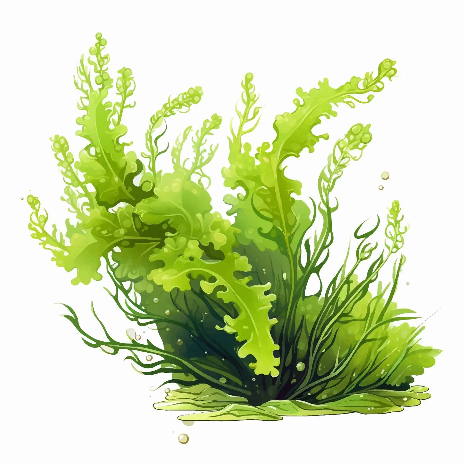 Sea Grapes - Delicious Green Caviar Algae Illustration — free download from Dotvec