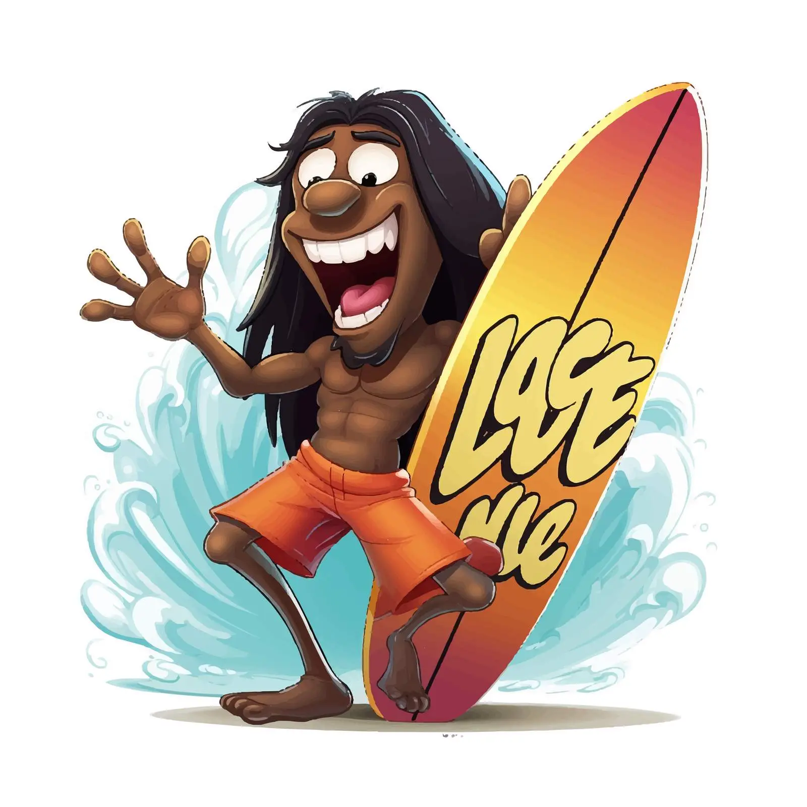 Playful Sea Lion Surfing Cartoon Character Illustration — free download from Dotvec