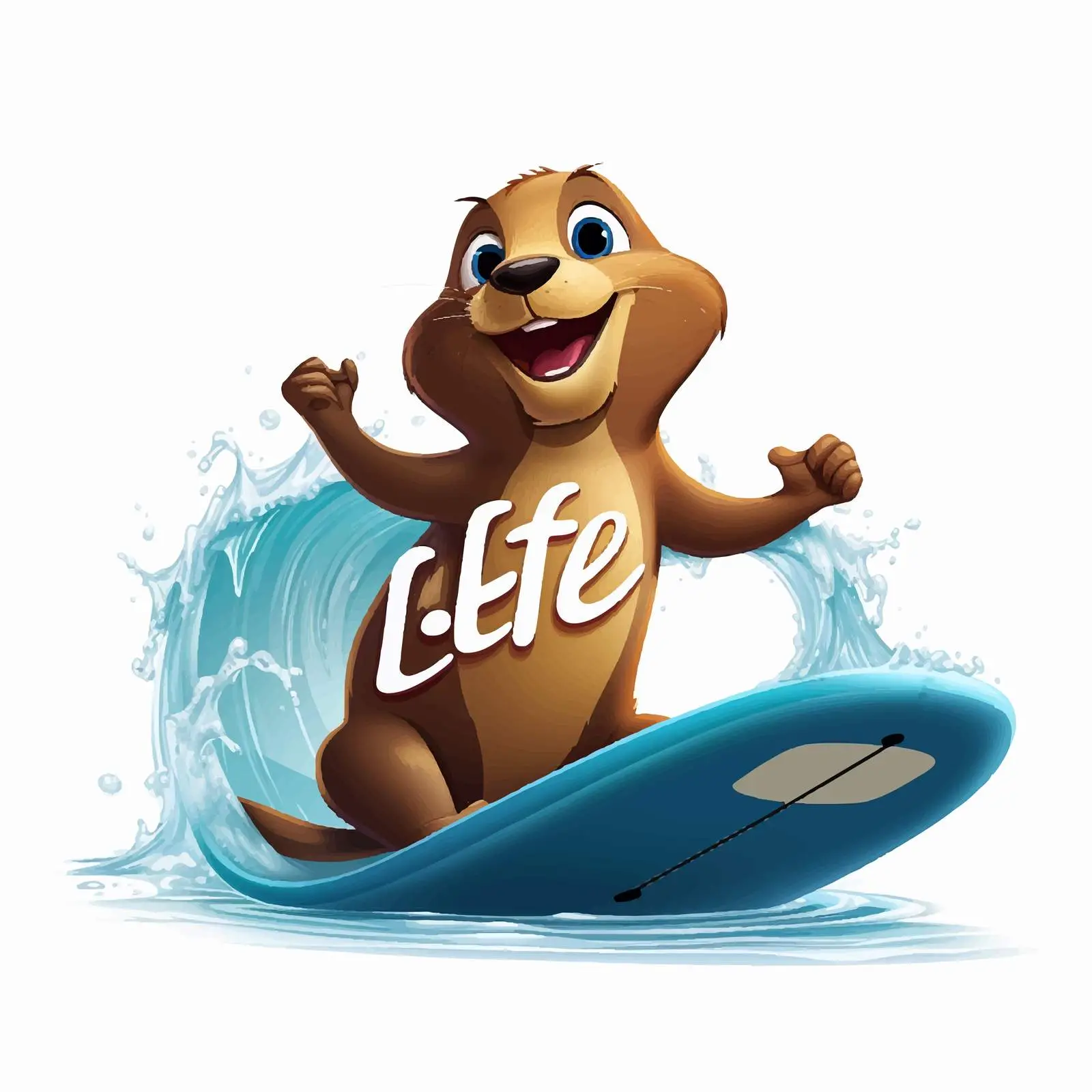 Cartoon Sea Lion Surfing Illustration — free download from Dotvec