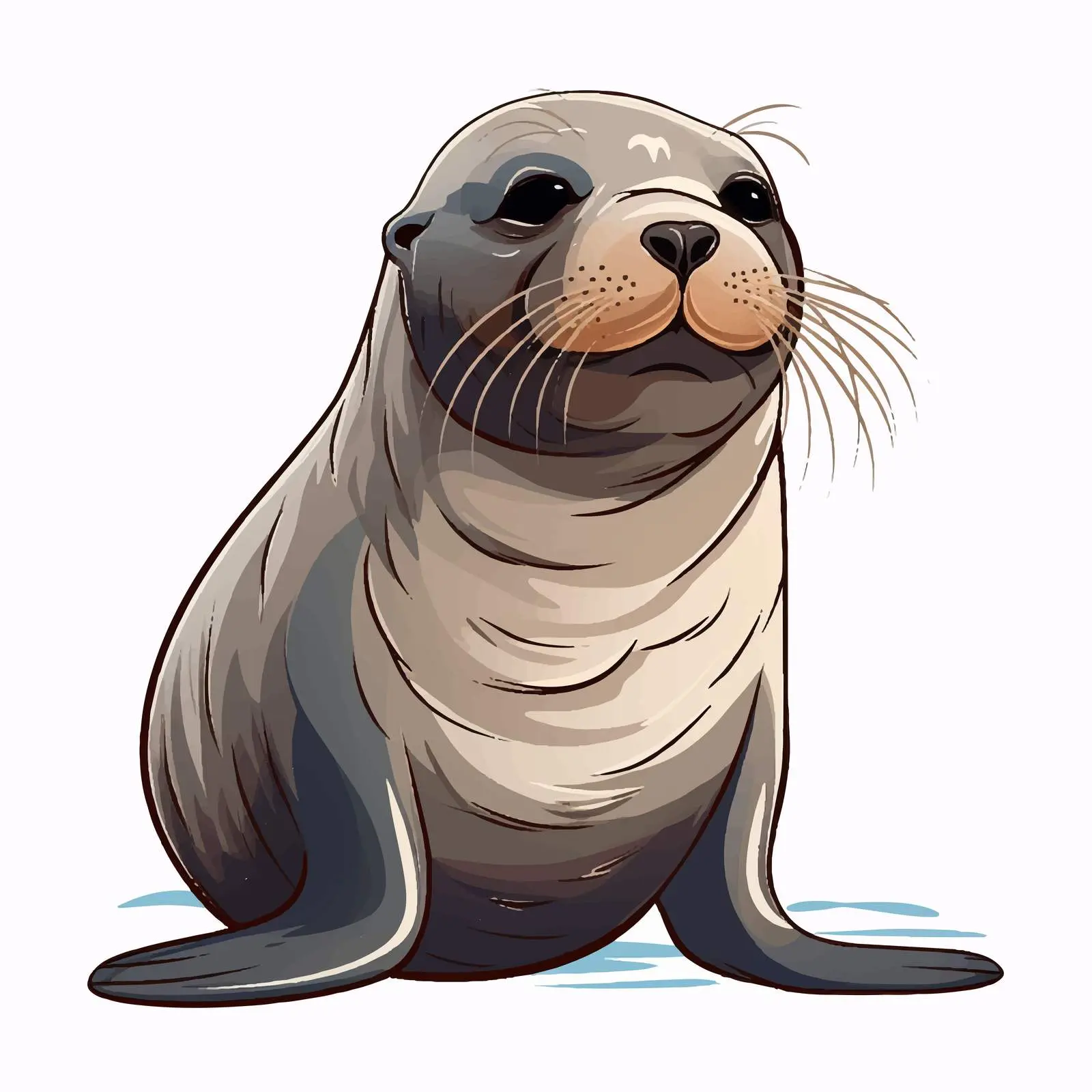 Sea Lion Line Vector Illustration — free download from Dotvec