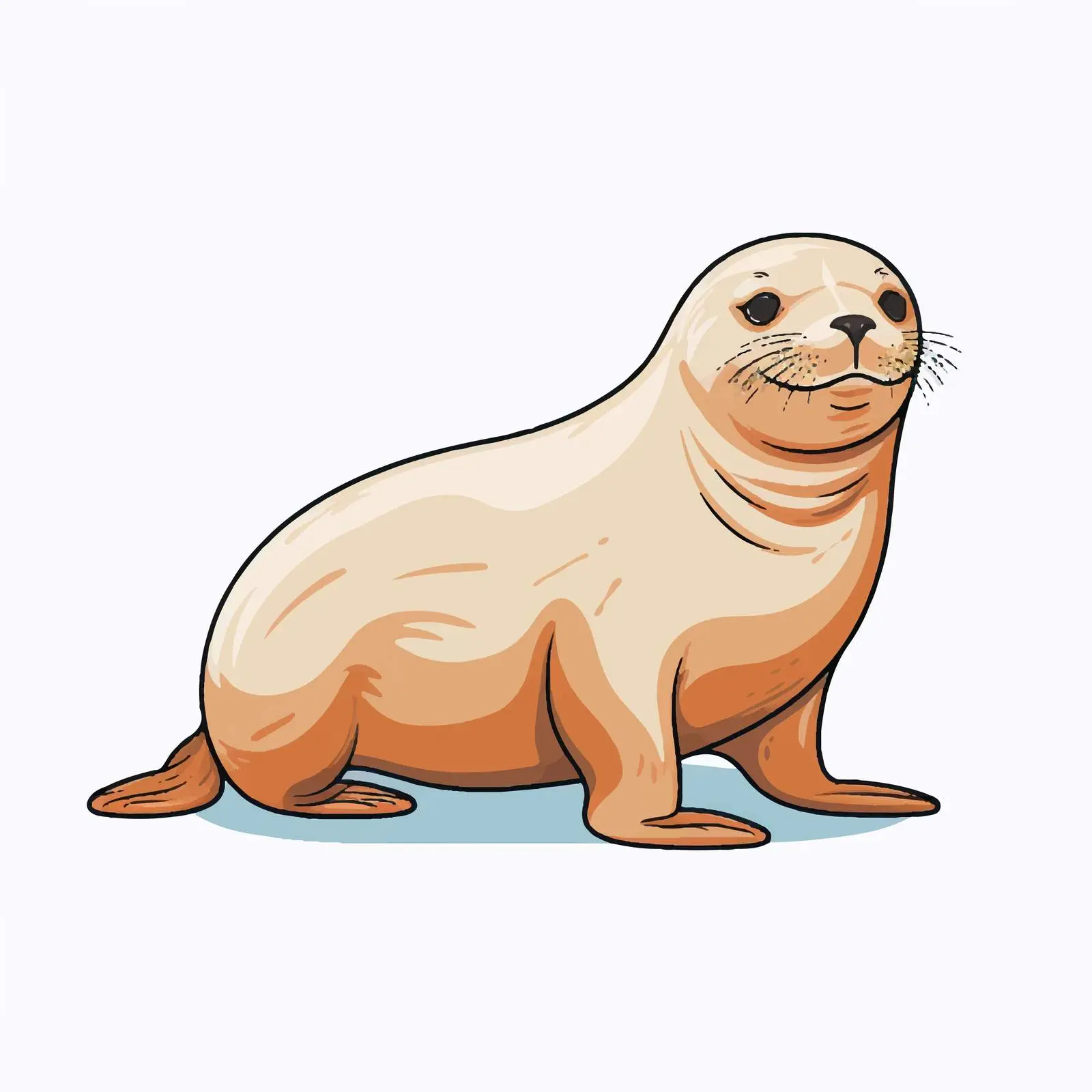 Vector Illustration of Sea Lion on White Background — free download from Dotvec