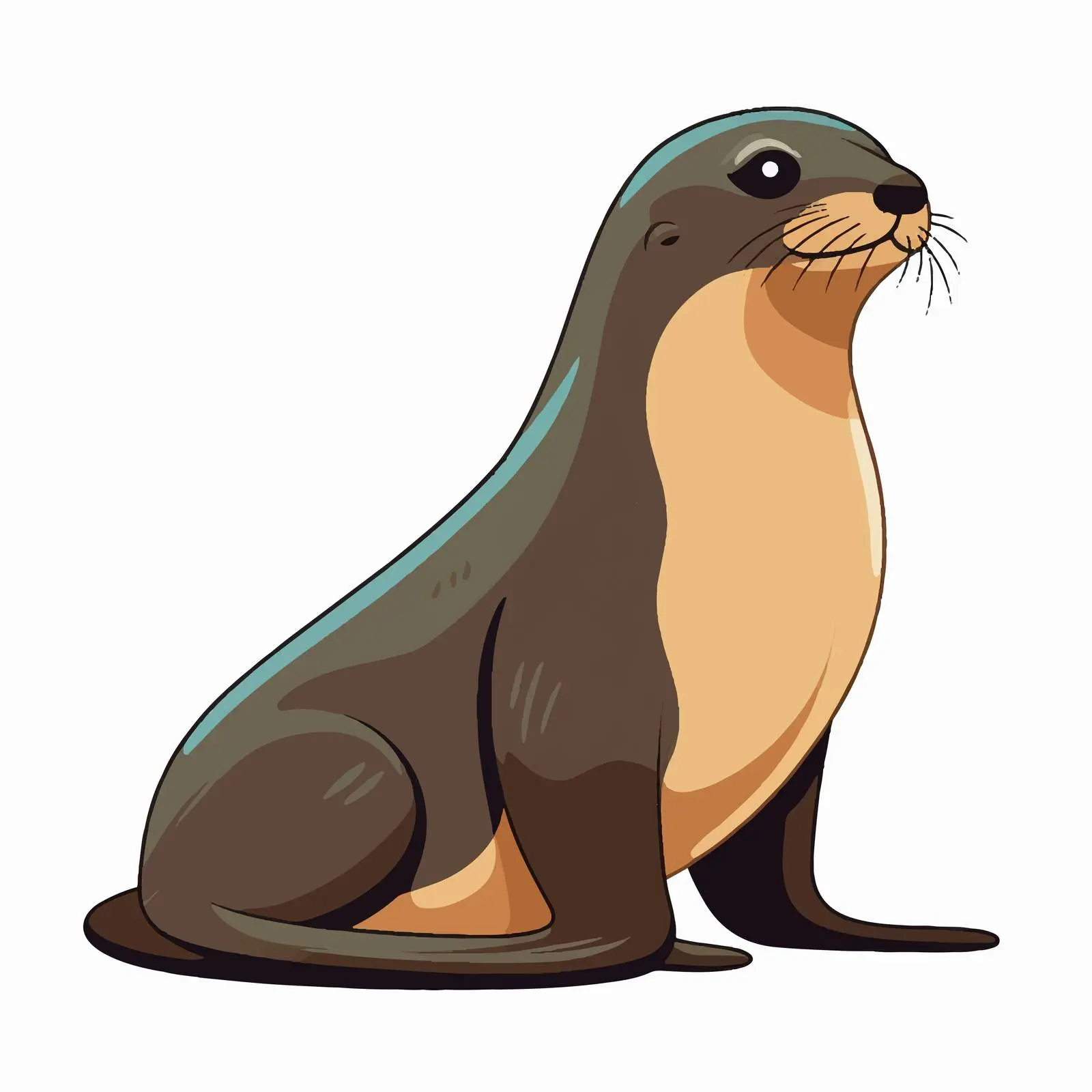 Sea Lion Vector Illustration on White Background – free ocean graphics image from Dotvec