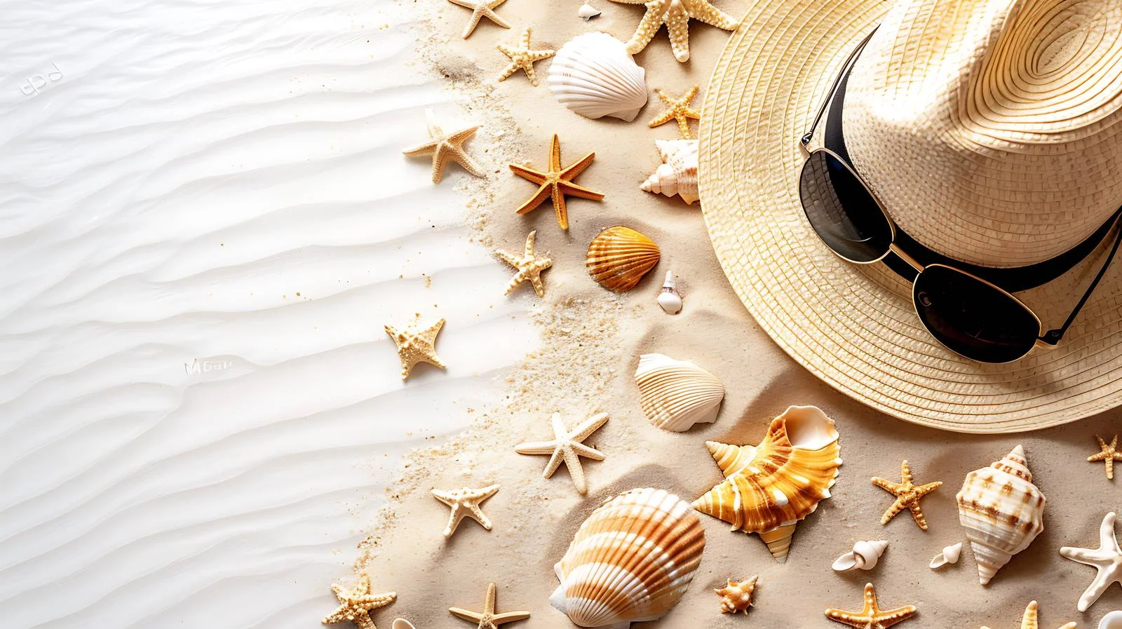 Beach Accessories on Sand Top View — free download from Dotvec