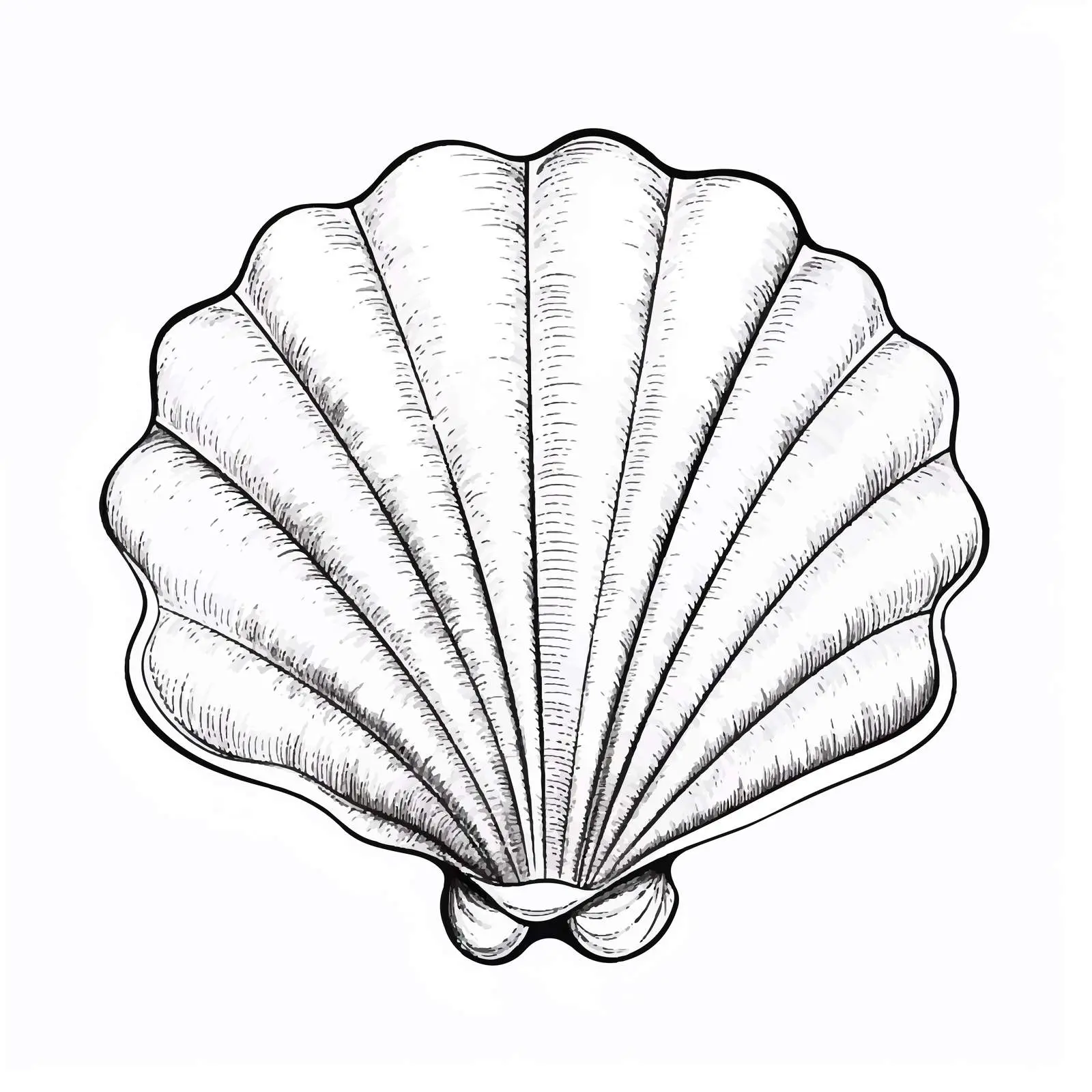 Cartoon Sea Shell Sketch Vector Illustration – free vector creativity image from Dotvec