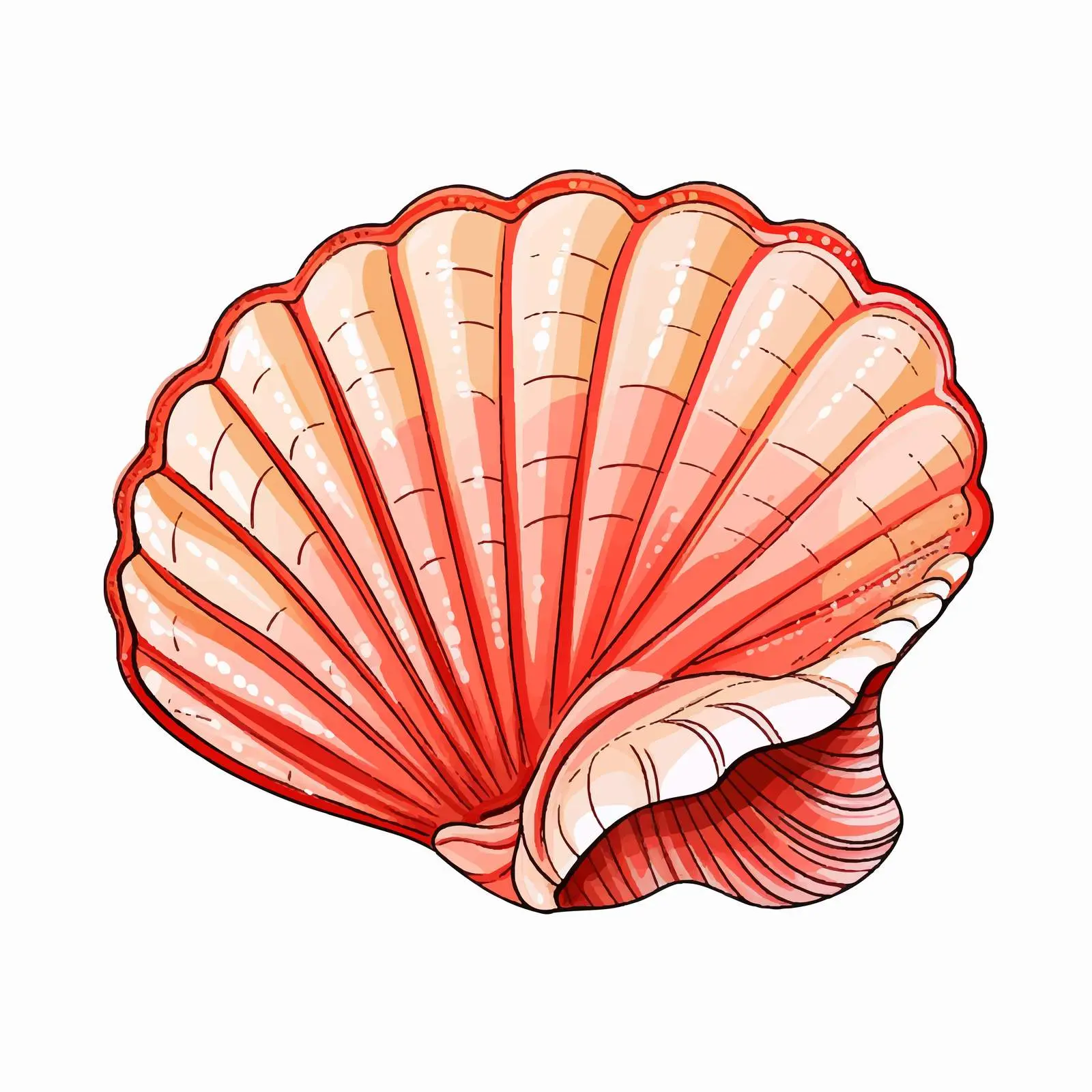 Cartoon Sea Shell Vector Illustration — free download from Dotvec