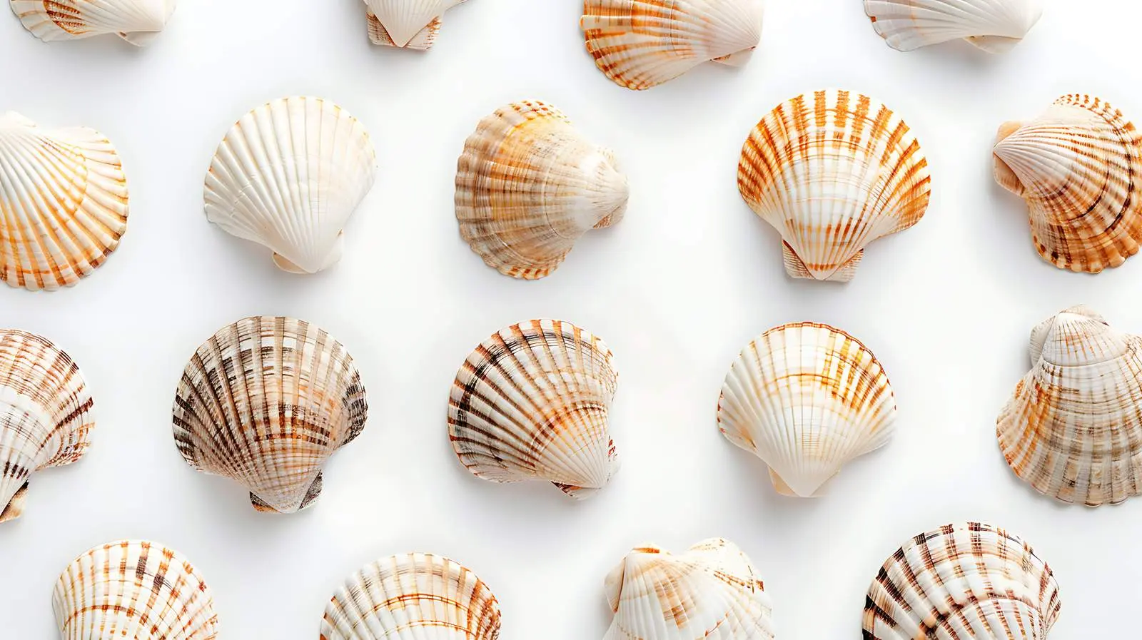 Sea Shells Pattern on White Background — free download from Dotvec