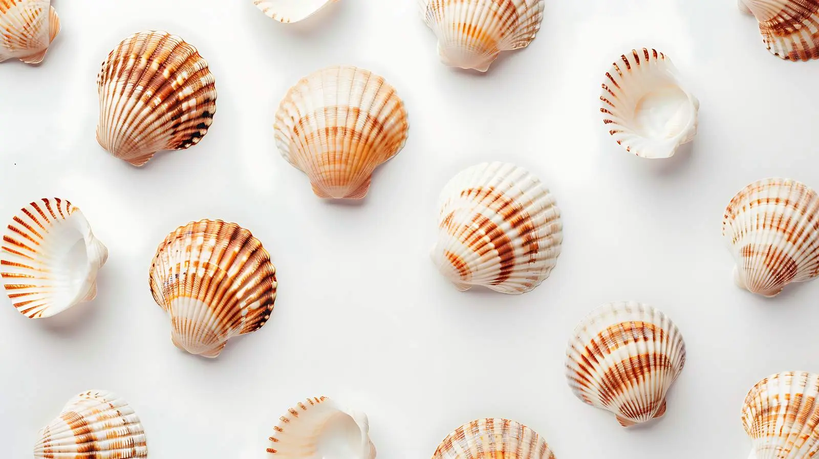 Seashells Pattern on White Background – free seashell image from Dotvec
