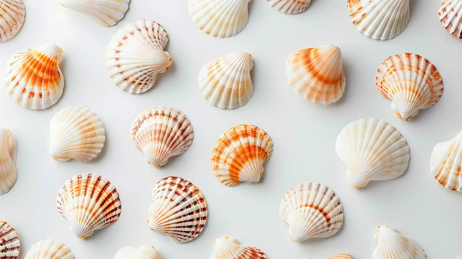 Sea Shells Pattern on White Background — free download from Dotvec