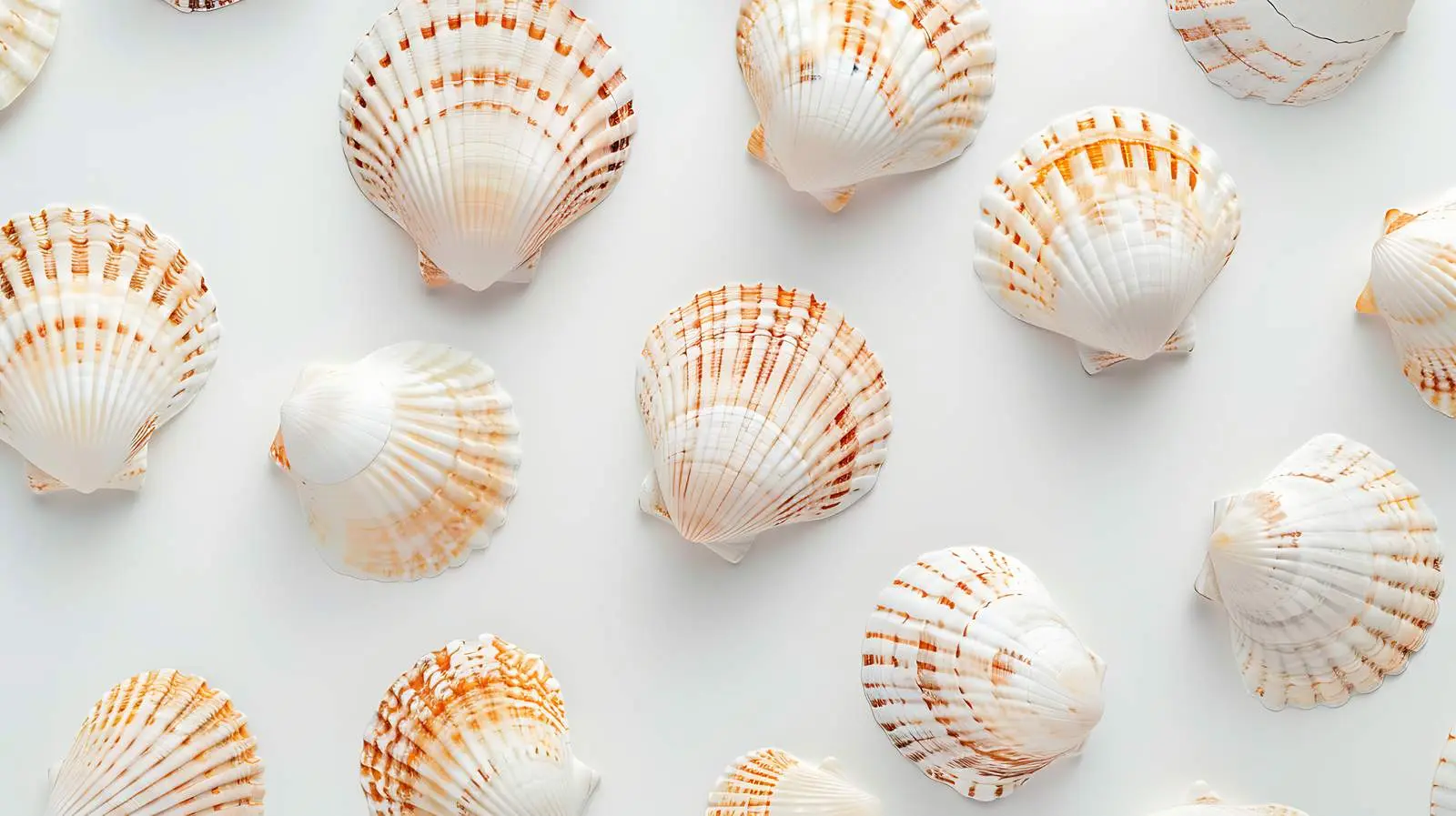 Sea Shells Pattern on White Background – free tropical design image from Dotvec