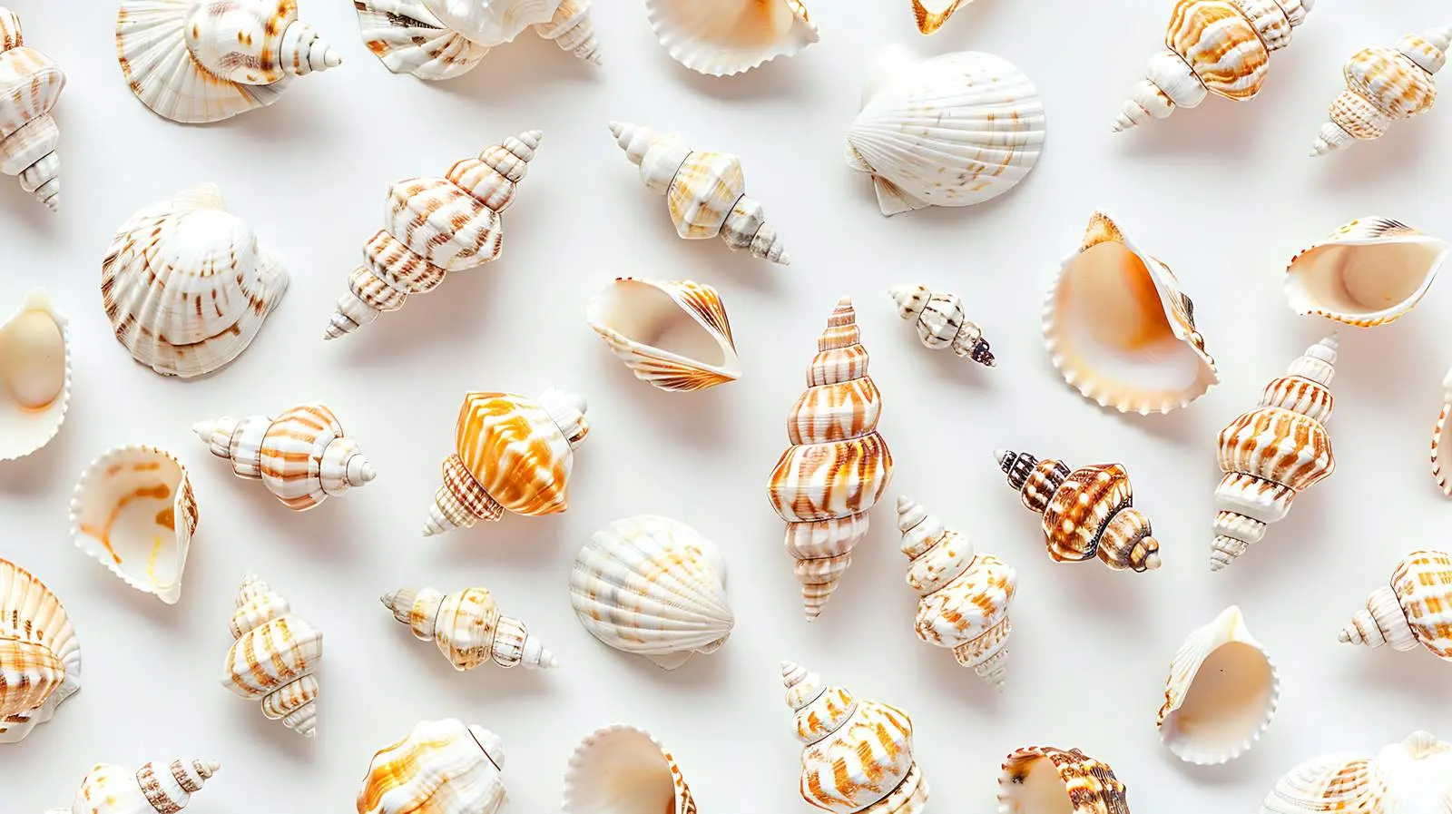 Sea Shells Pattern on White Background — free download from Dotvec