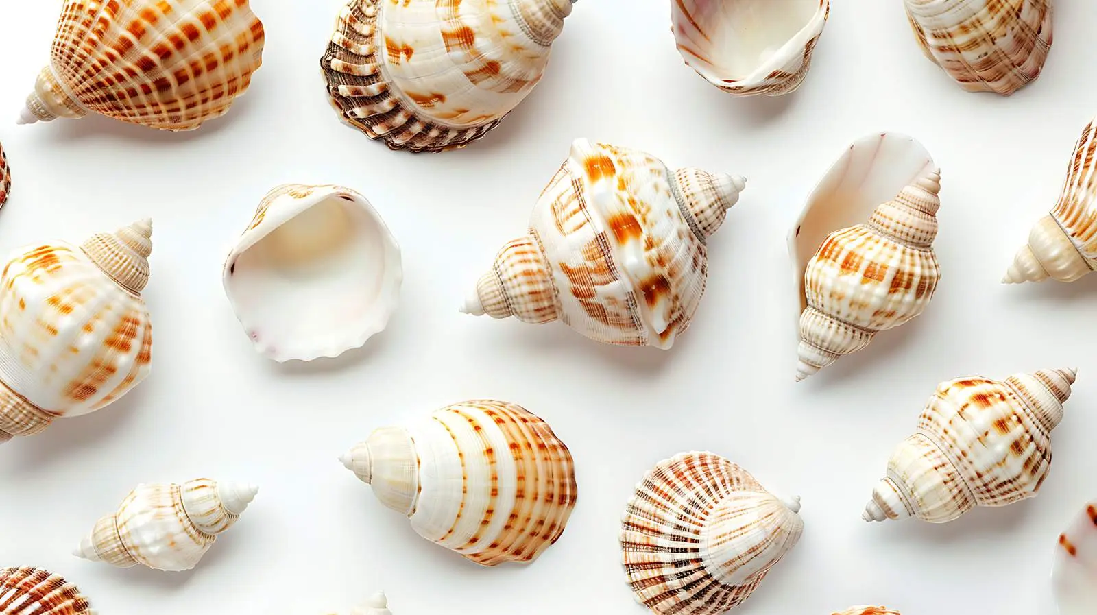 Sea Shells Pattern on White Background — free download from Dotvec
