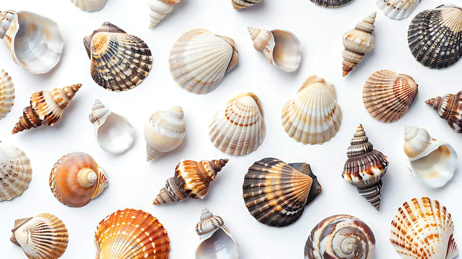 Seashell Pattern on White Background — free download from Dotvec