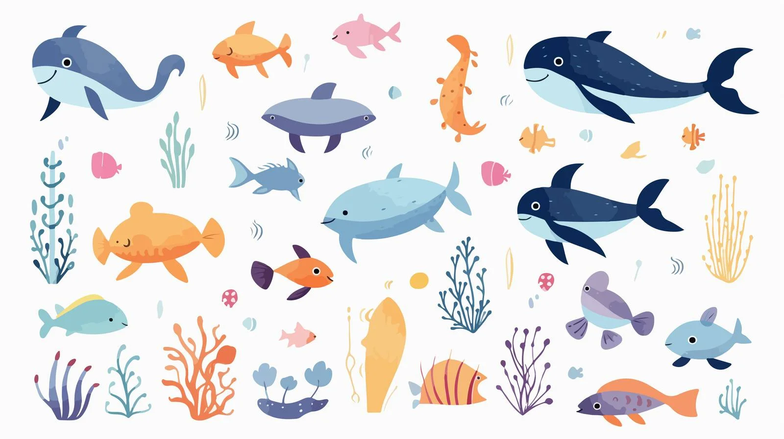 Adorable Underwater Turtle Among Marine Life — free download from Dotvec