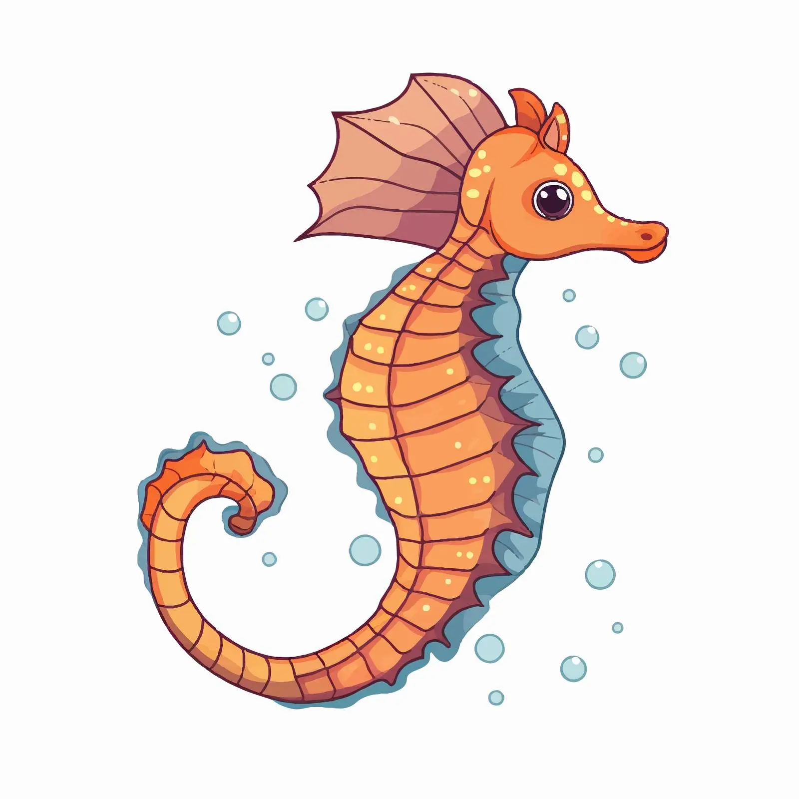 Seahorse Cartoon Sketch Vector Illustration — free download from Dotvec
