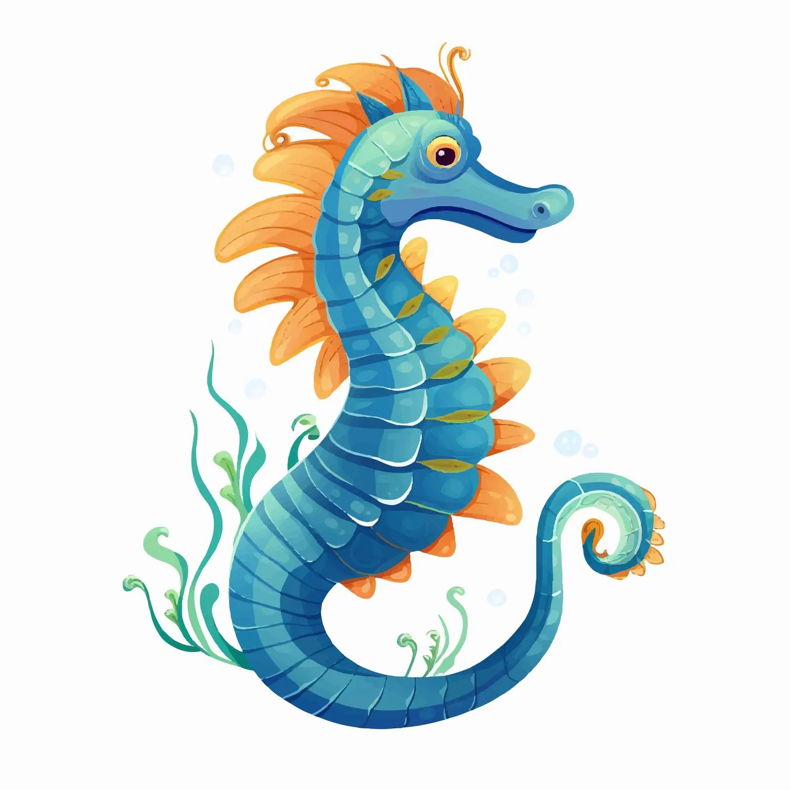 Seahorse Line Vector Illustration on White Background — free download from Dotvec