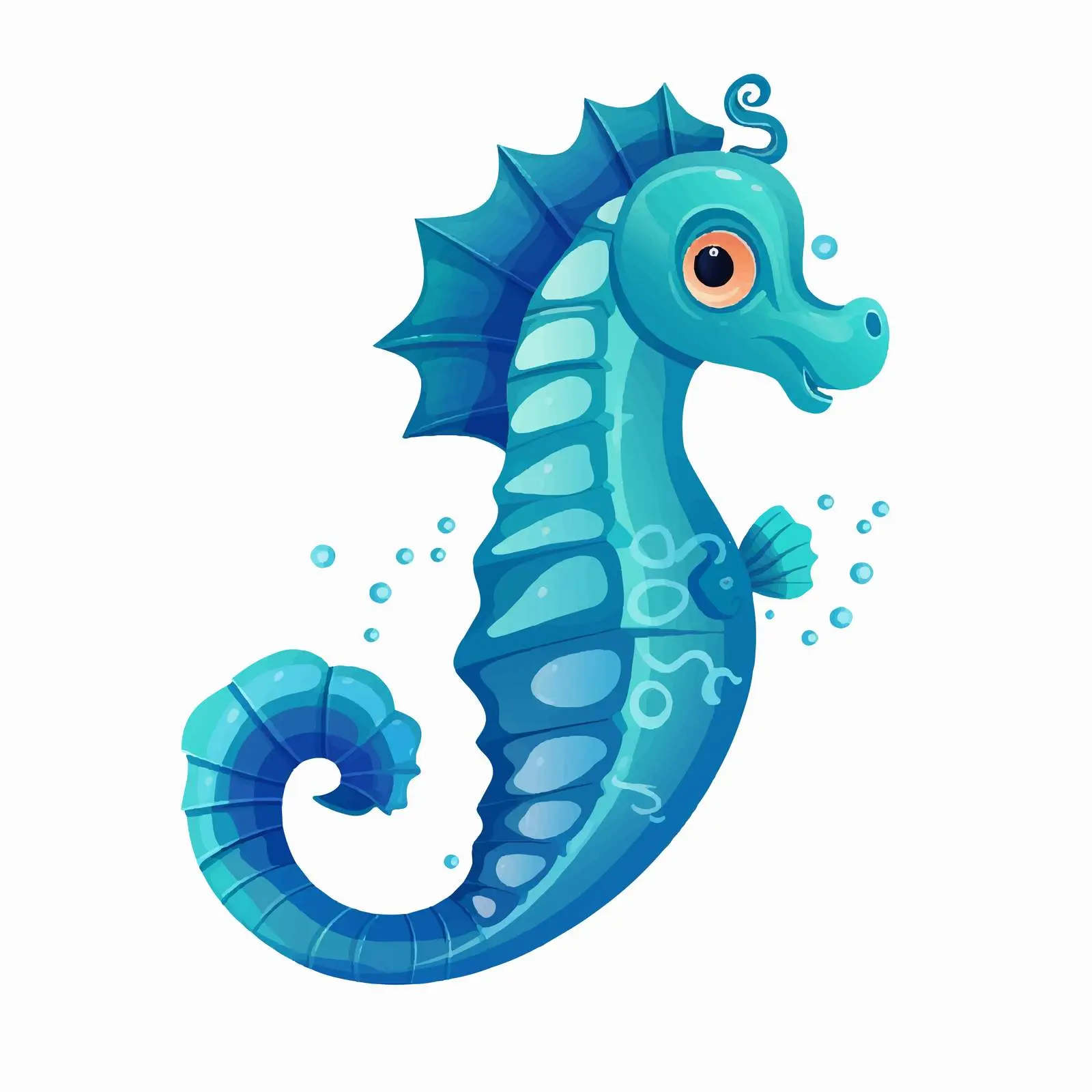 Seahorse Vector Illustration on White Background — free download from Dotvec