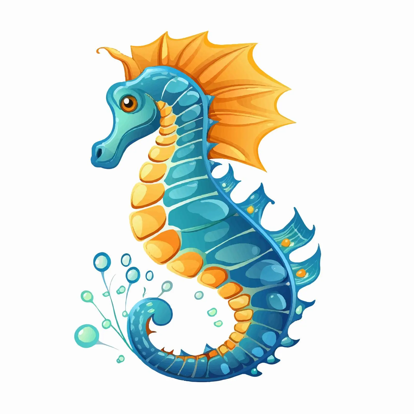 Seahorse Line Vector Illustration on White Background — free download from Dotvec